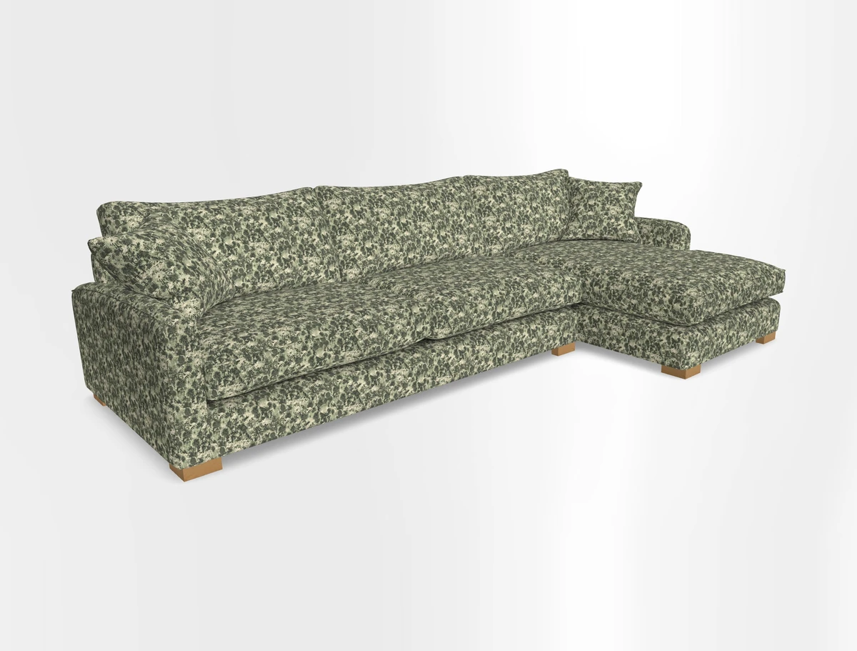 Brook Green chaise RHF in Two Tone Plain Biscuit
