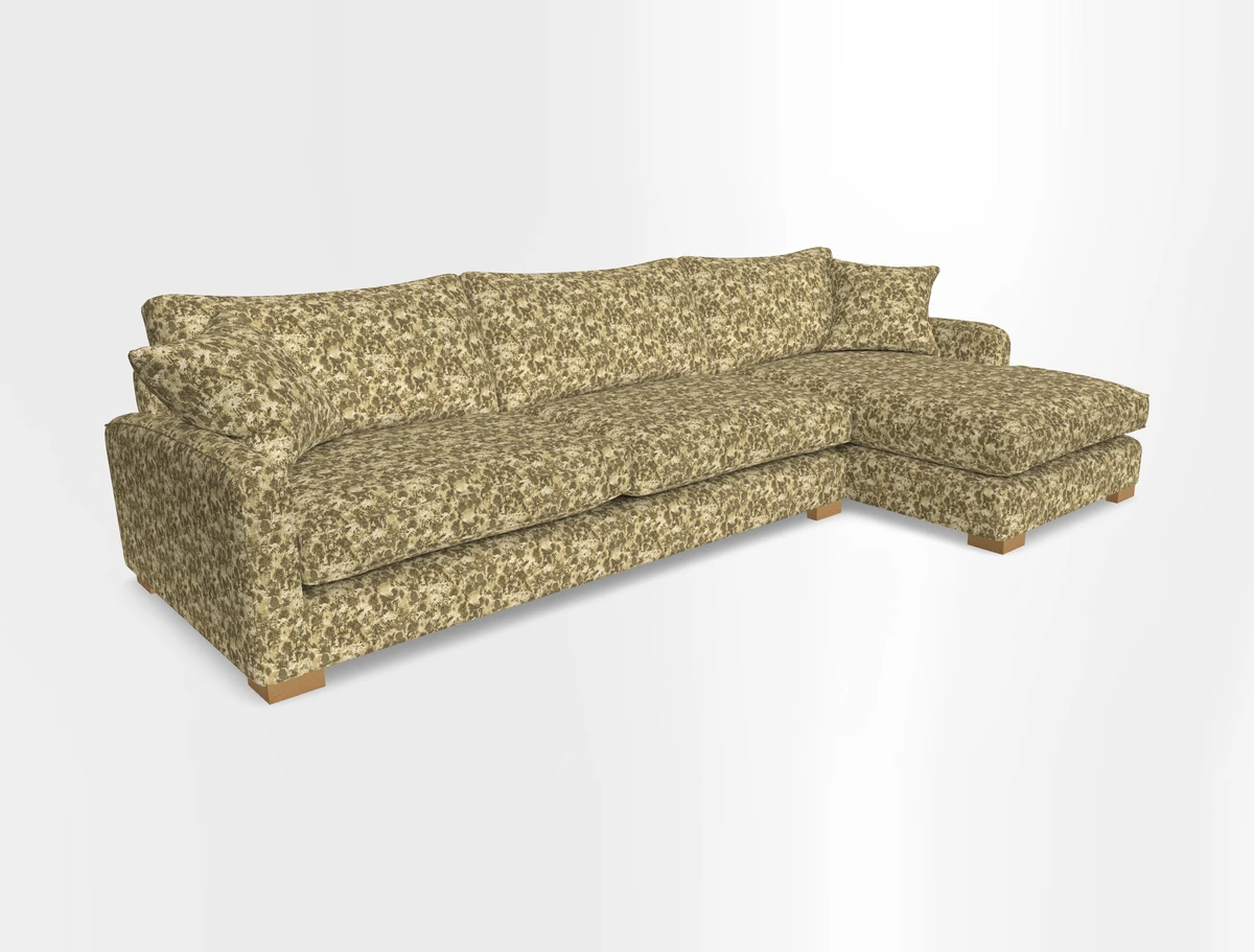 Brook Green chaise RHF in Two Tone Plain Biscuit