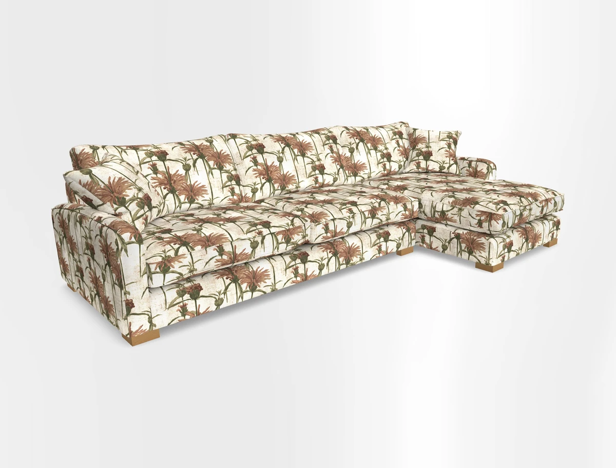 Brook Green chaise RHF in Two Tone Plain Biscuit