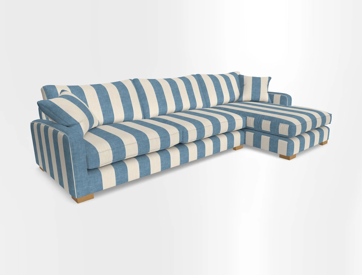 Brook Green chaise RHF in Two Tone Plain Biscuit
