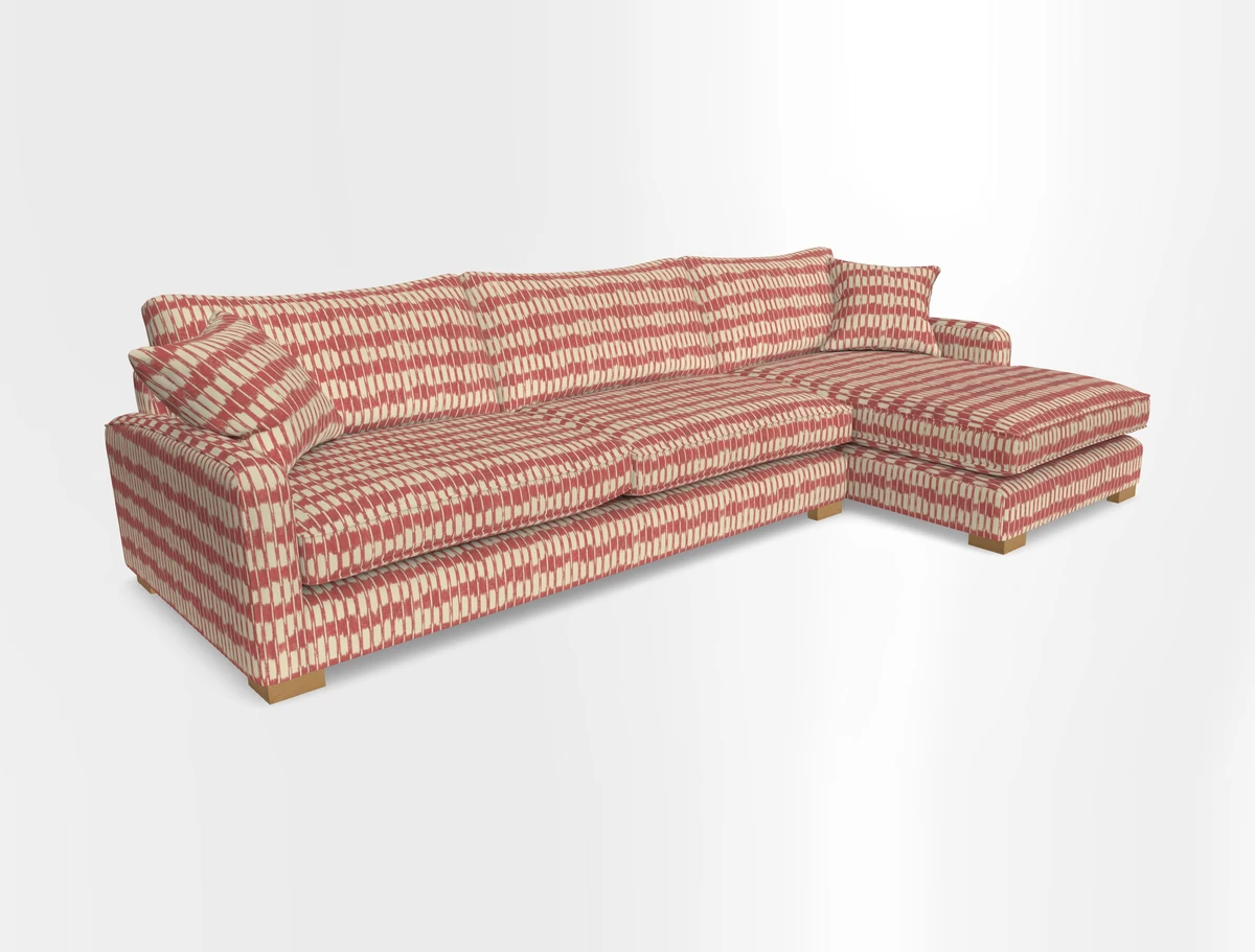 Brook Green chaise RHF in Two Tone Plain Biscuit