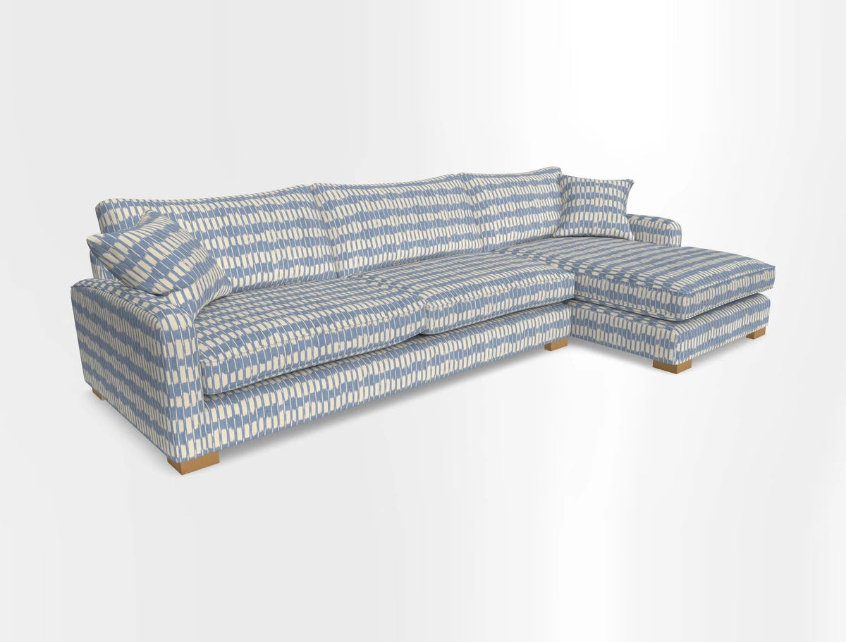 Brook Green chaise RHF in Two Tone Plain Biscuit