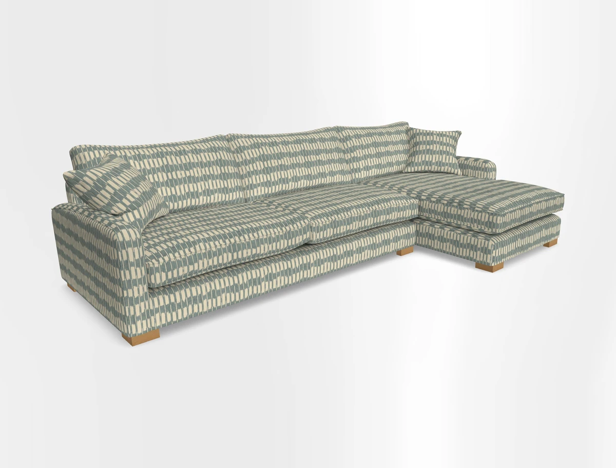 Brook Green chaise RHF in Two Tone Plain Biscuit