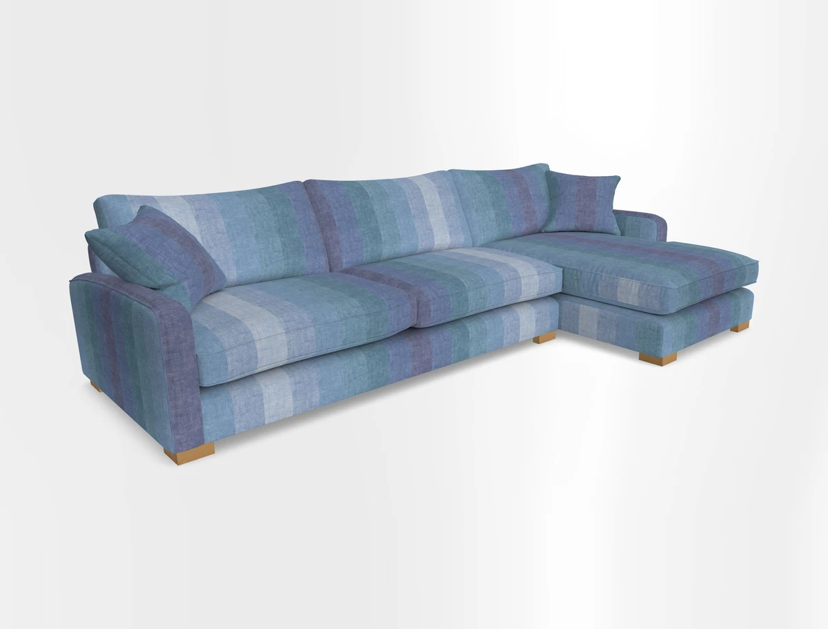 Brook Green chaise RHF in Two Tone Plain Biscuit