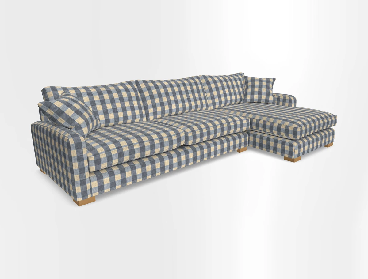 Brook Green chaise RHF in Two Tone Plain Biscuit