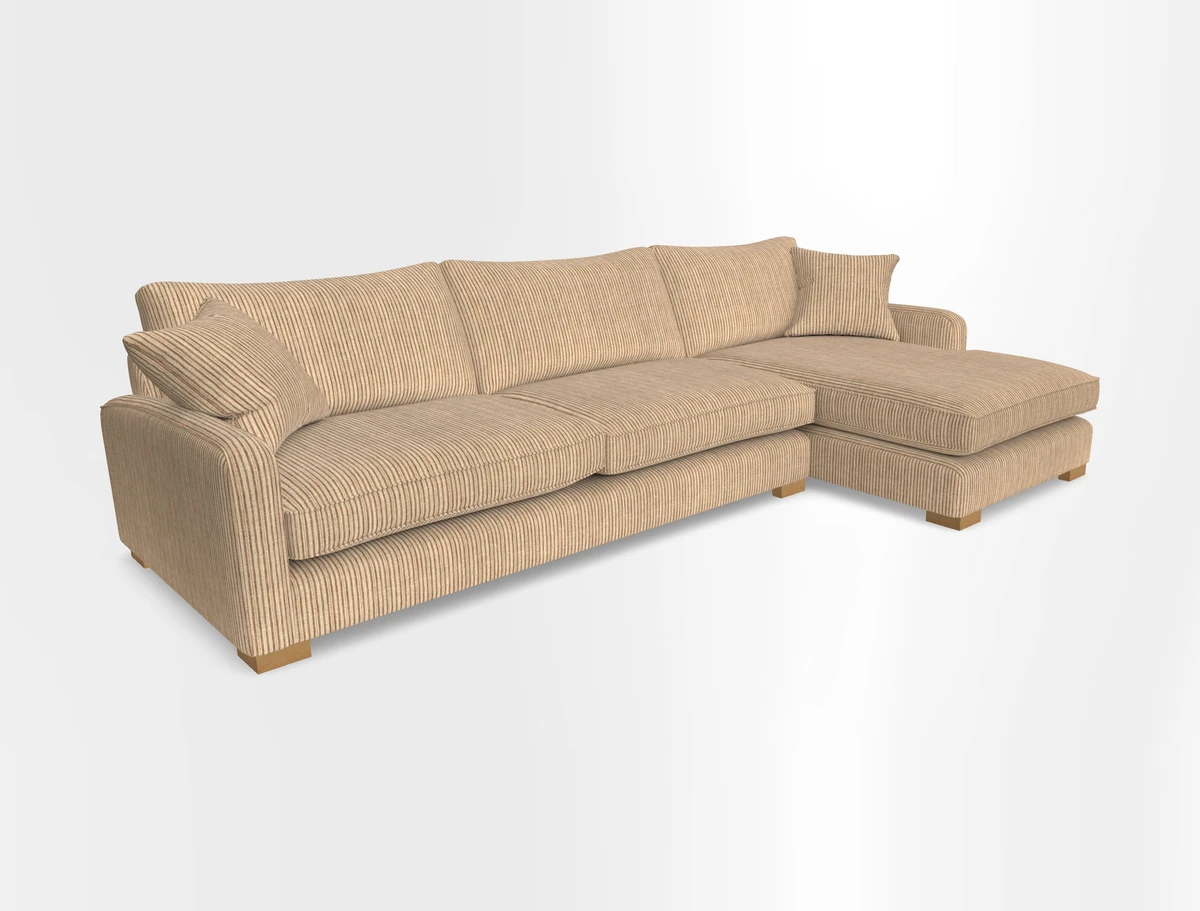Brook Green chaise RHF in Two Tone Plain Biscuit
