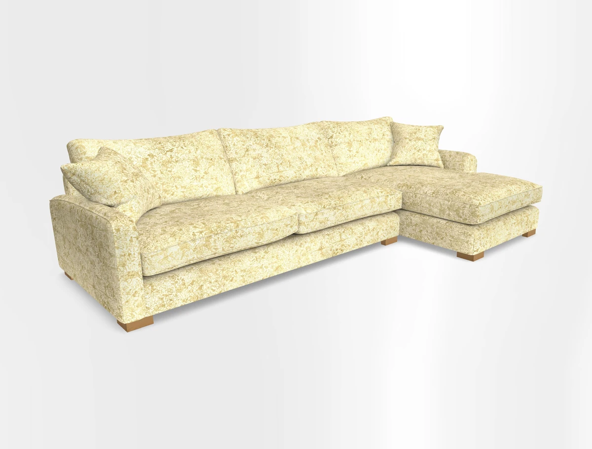 Brook Green chaise RHF in Two Tone Plain Biscuit