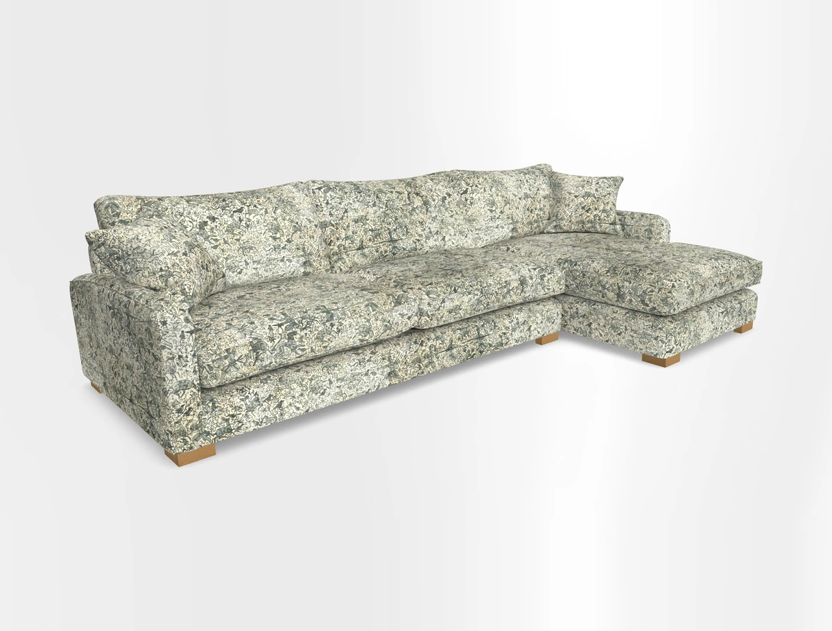 Brook Green chaise RHF in Two Tone Plain Biscuit