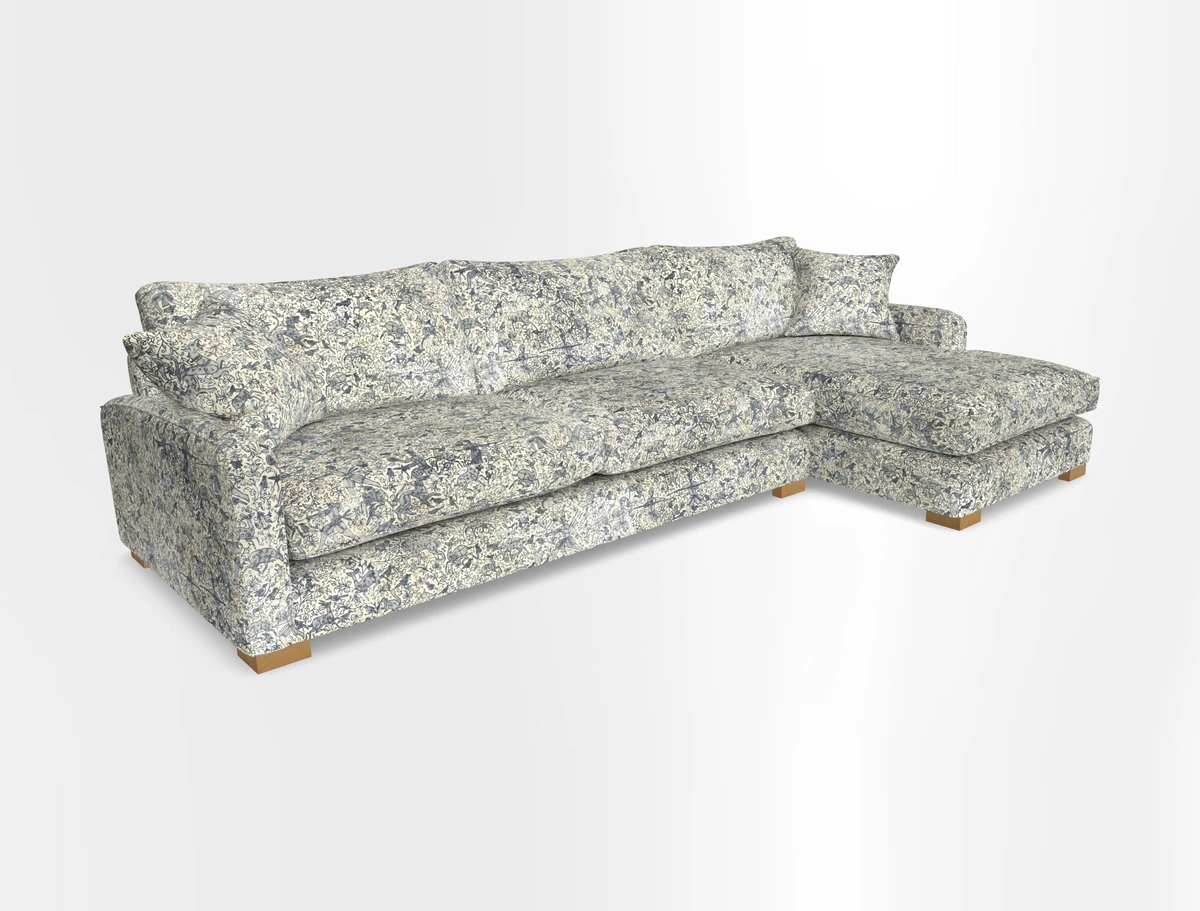 Brook Green chaise RHF in Two Tone Plain Biscuit