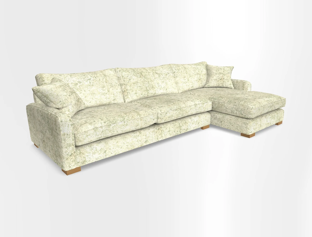 Brook Green chaise RHF in Two Tone Plain Biscuit