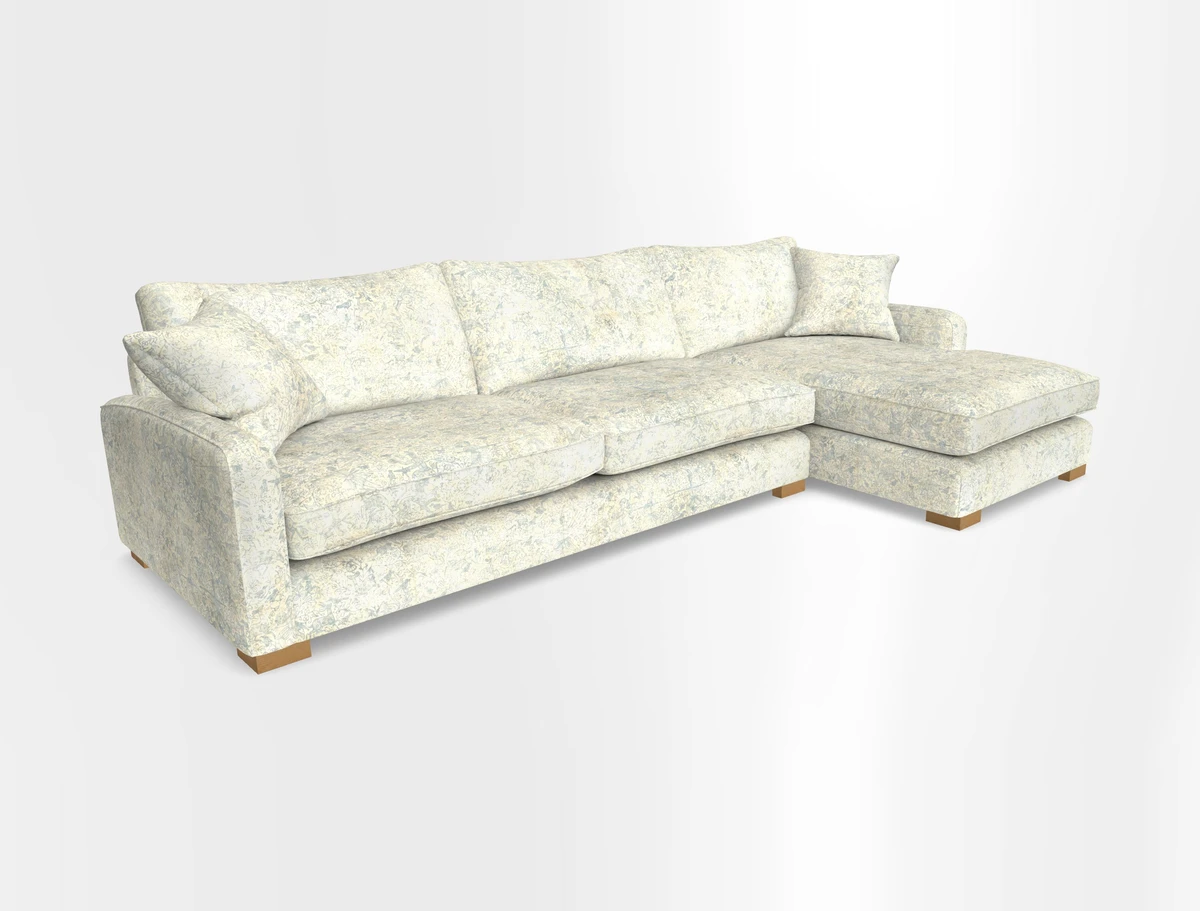 Brook Green chaise RHF in Two Tone Plain Biscuit