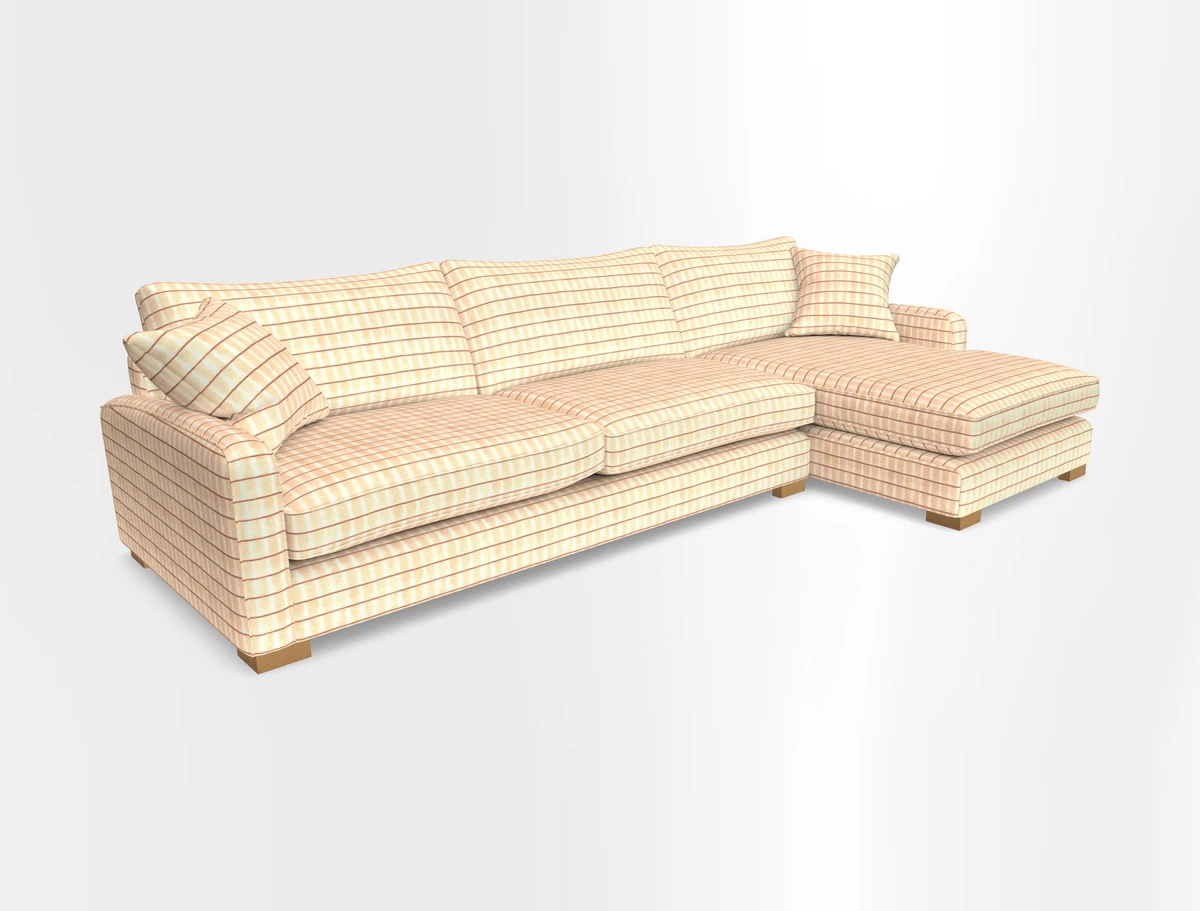 Brook Green chaise RHF in Two Tone Plain Biscuit