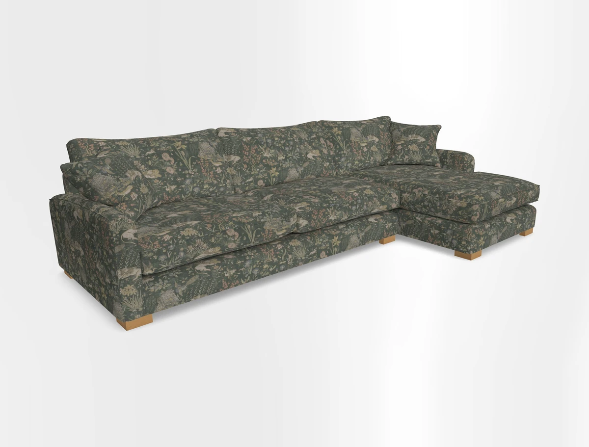 Brook Green chaise RHF in Two Tone Plain Biscuit