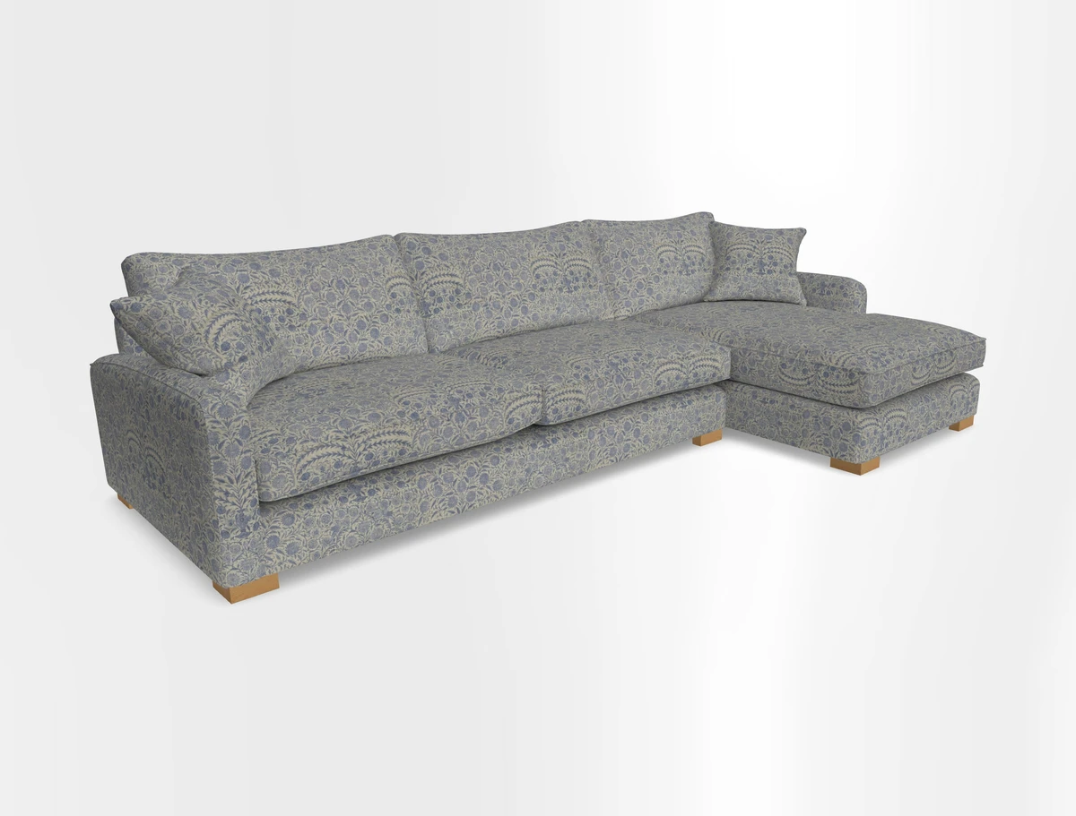 Brook Green chaise RHF in Two Tone Plain Biscuit