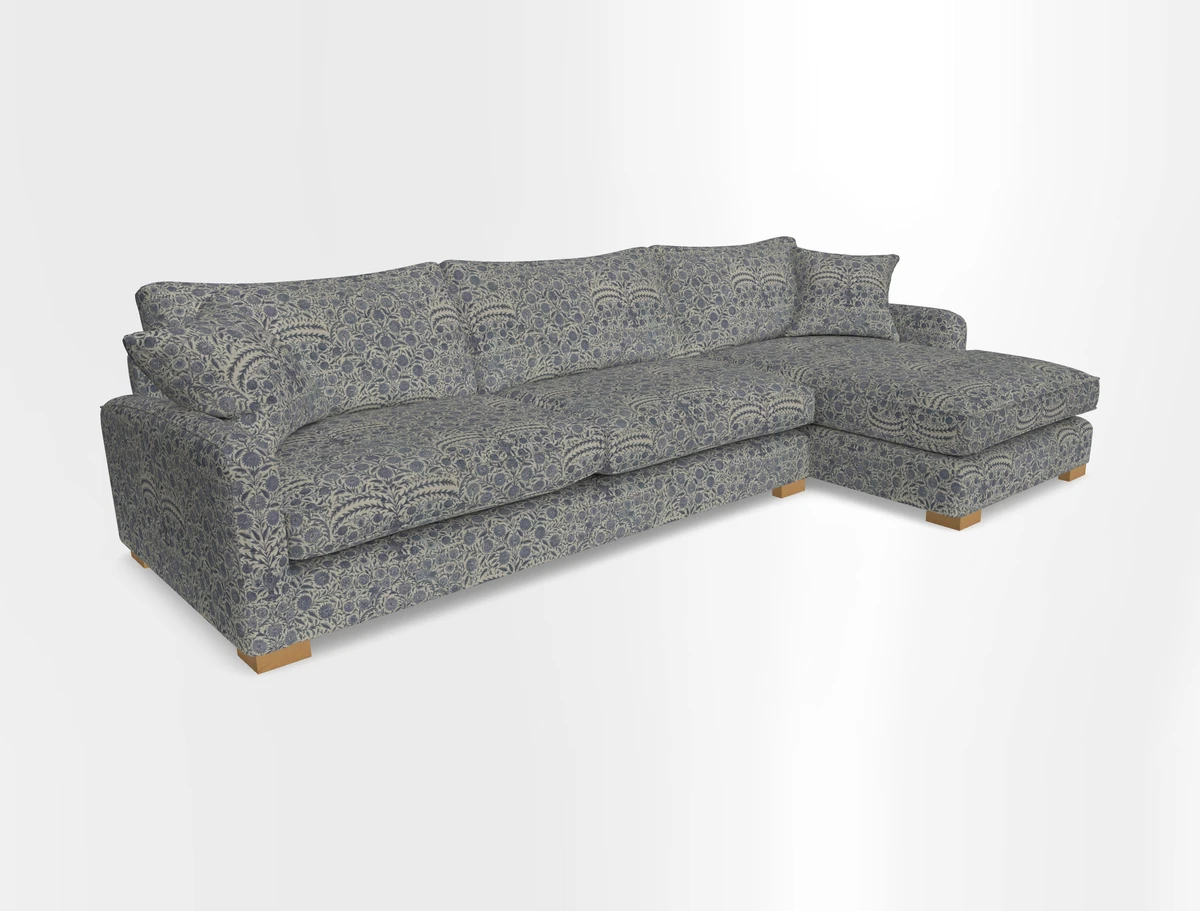 Brook Green chaise RHF in Two Tone Plain Biscuit