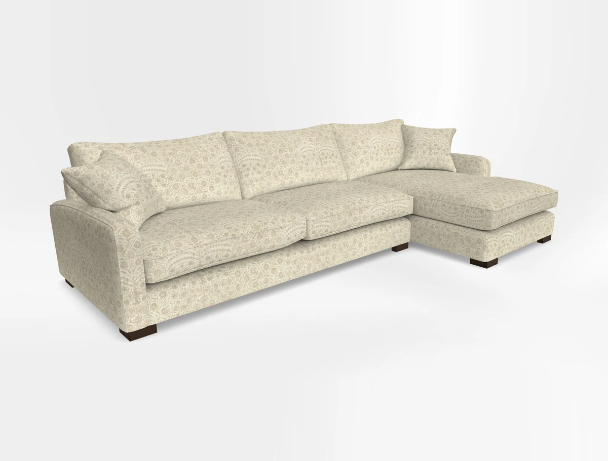 Brook Green chaise RHF in Two Tone Plain Biscuit