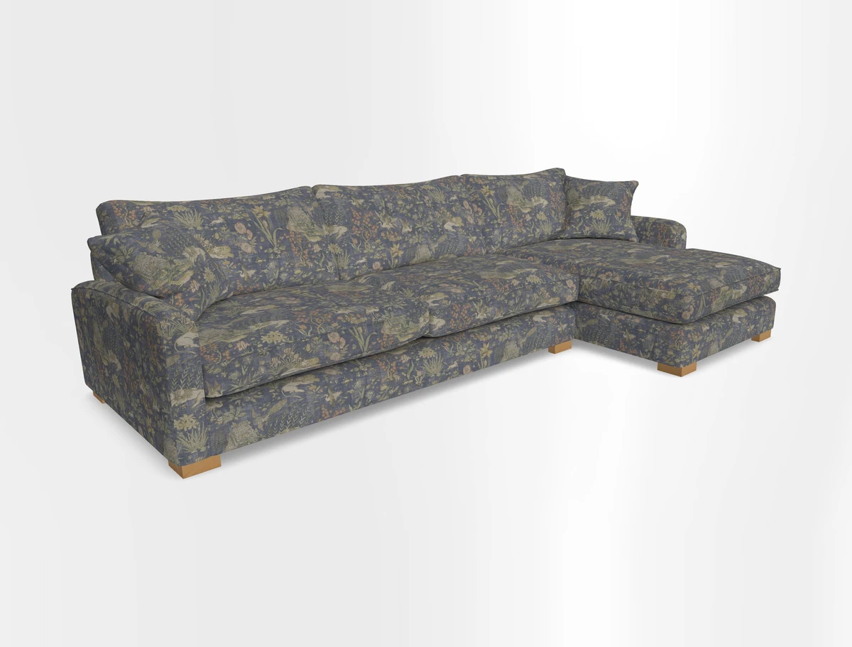 Brook Green chaise RHF in Two Tone Plain Biscuit