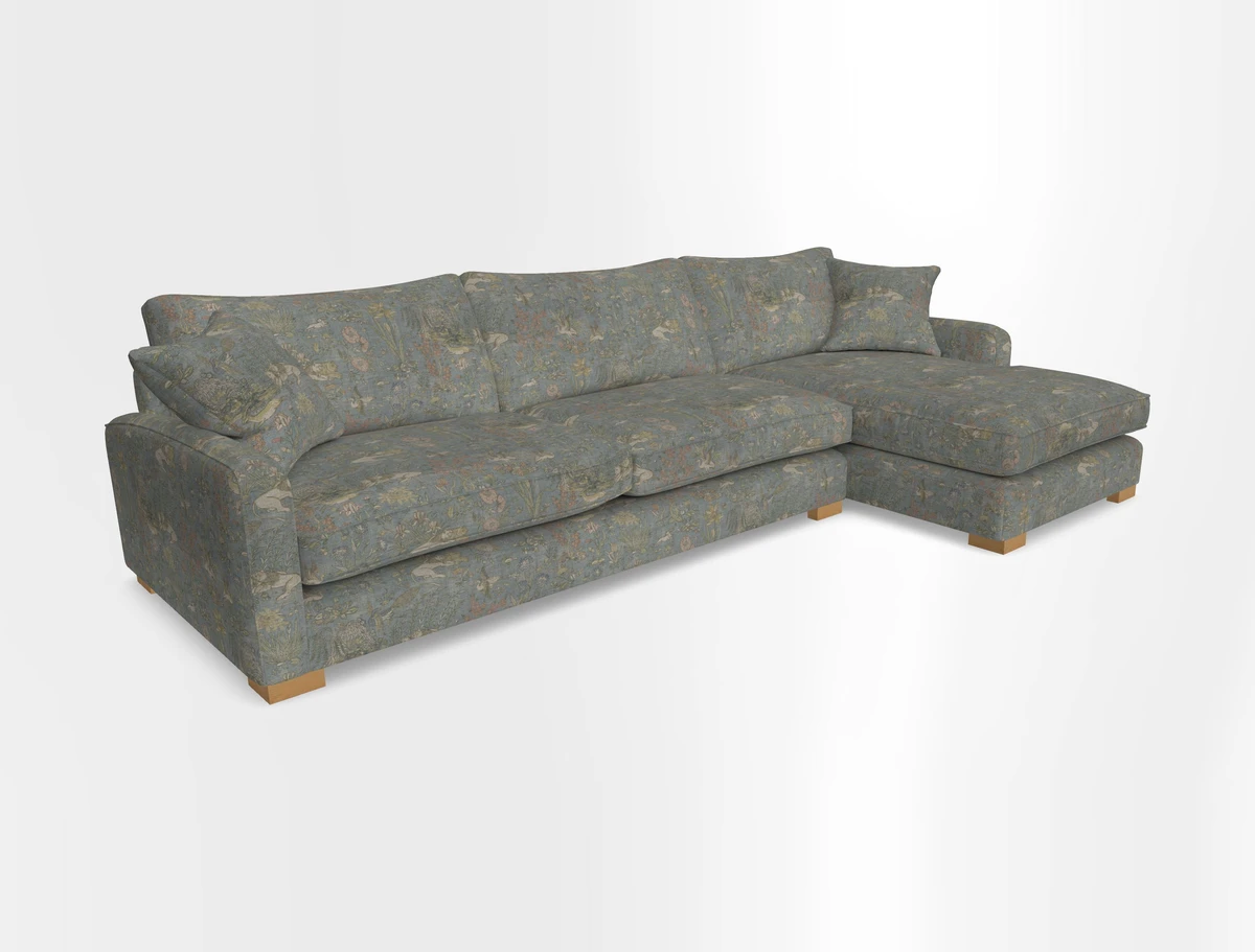 Brook Green chaise RHF in Two Tone Plain Biscuit