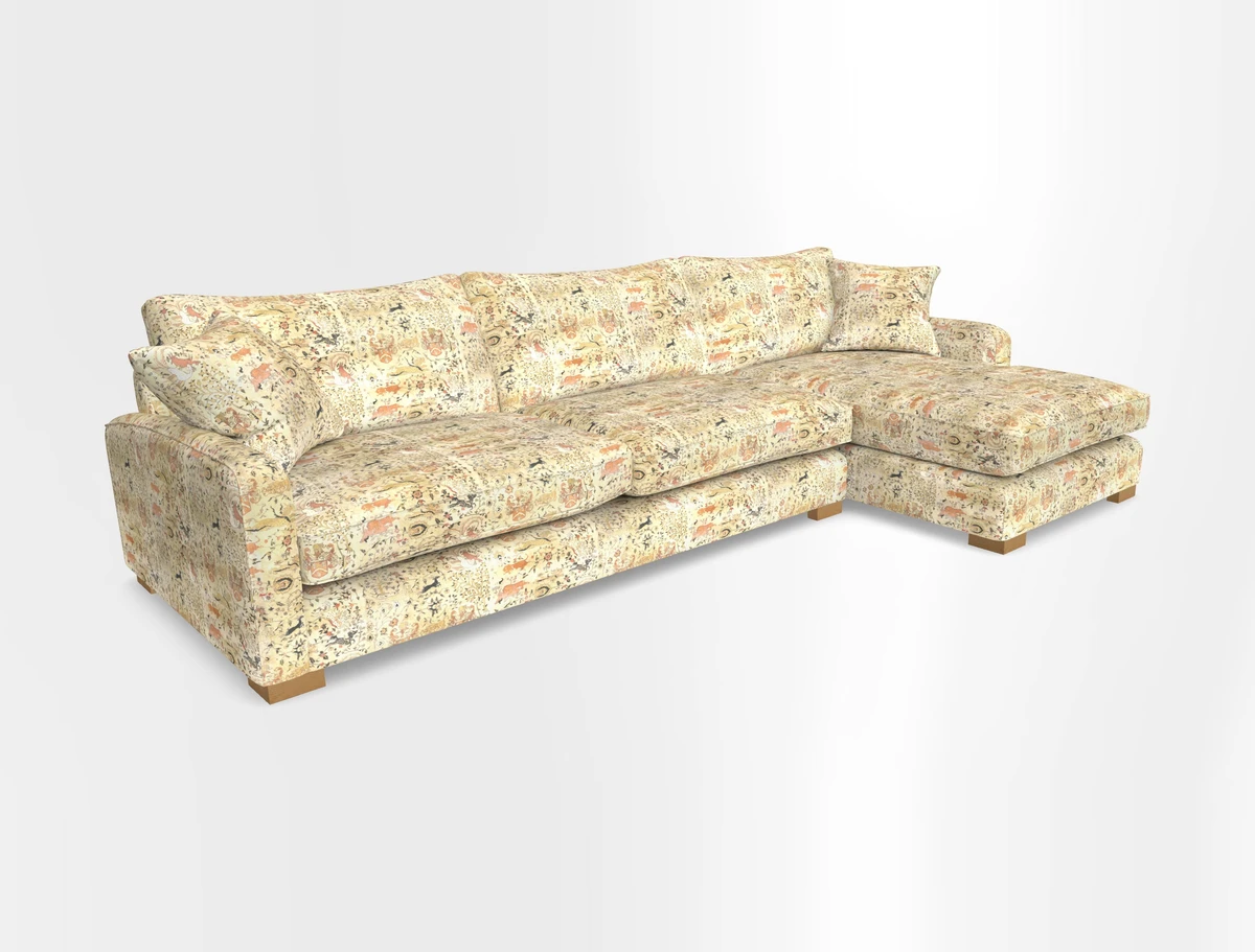 Brook Green chaise RHF in Two Tone Plain Biscuit