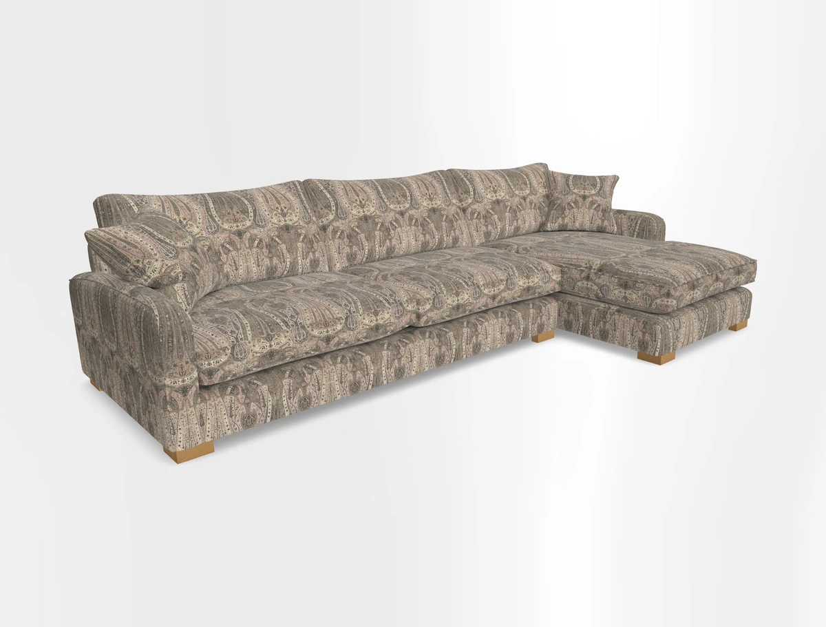 Brook Green chaise RHF in Two Tone Plain Biscuit