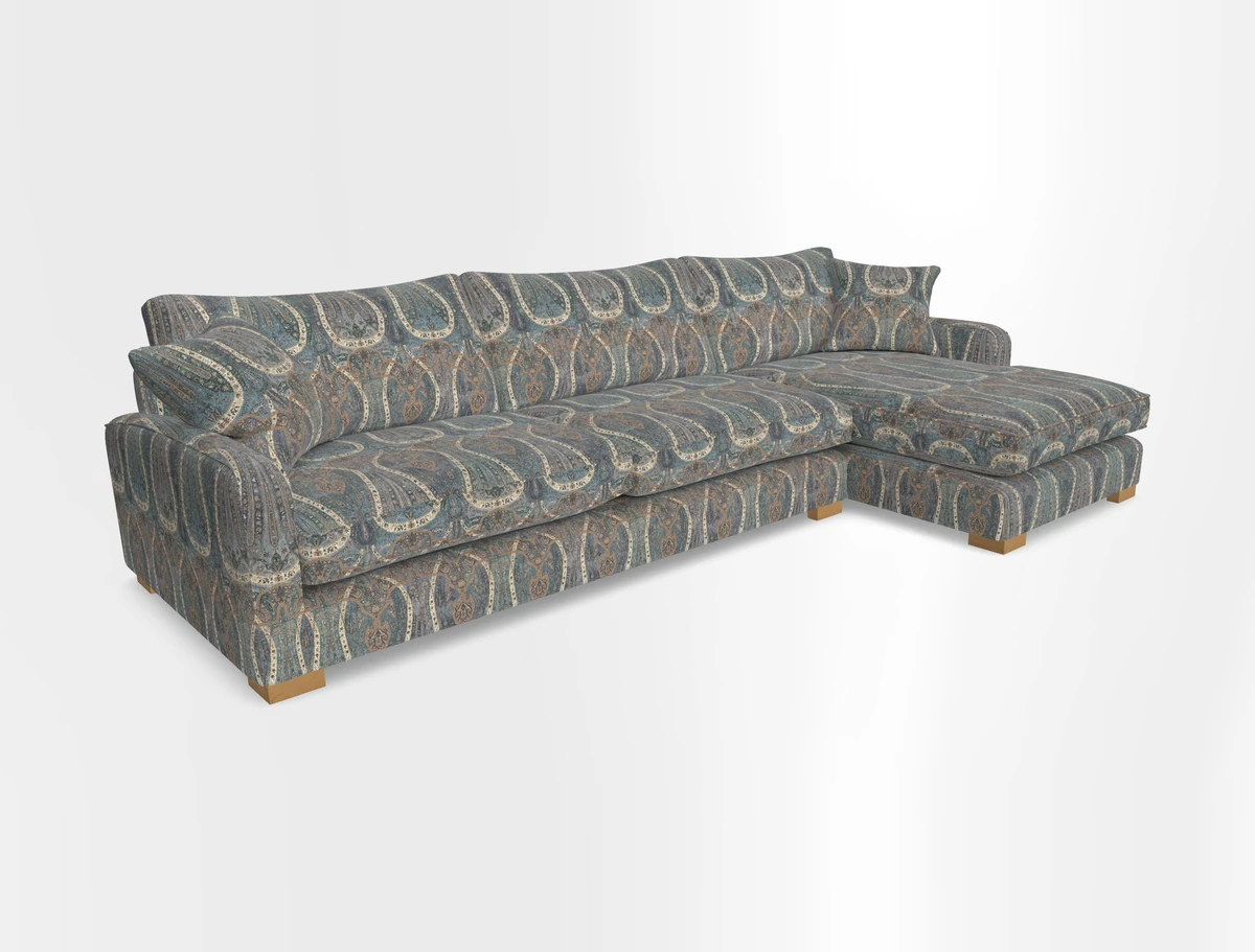 Brook Green chaise RHF in Two Tone Plain Biscuit