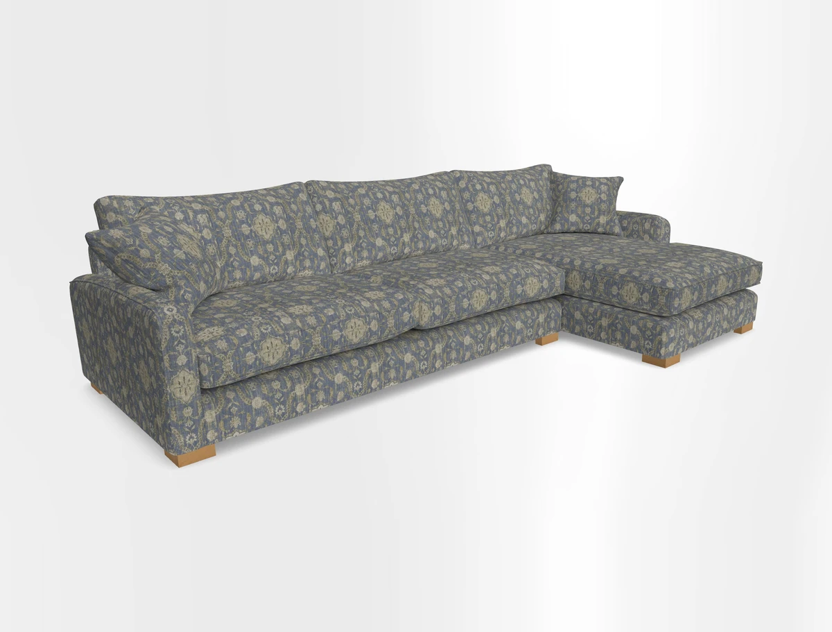 Brook Green chaise RHF in Two Tone Plain Biscuit