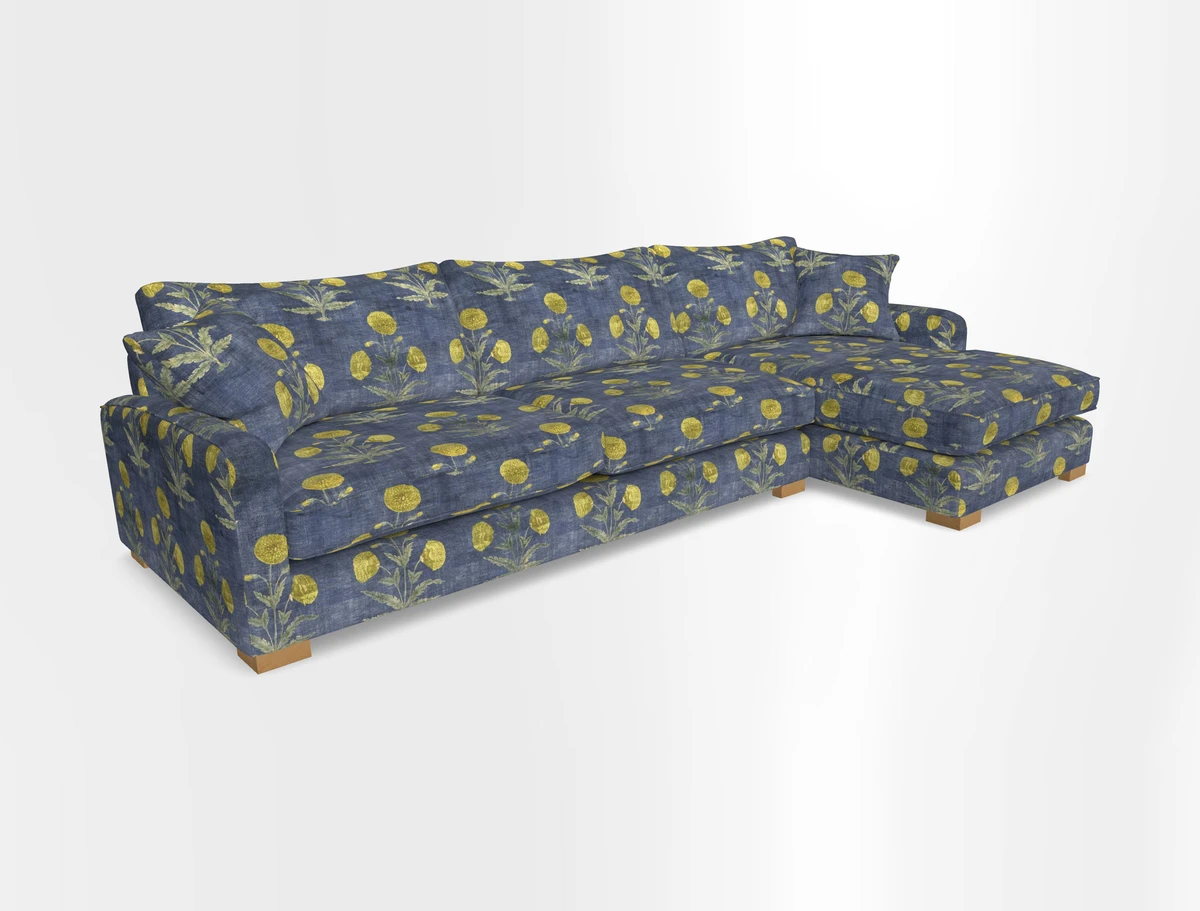 Brook Green chaise RHF in Two Tone Plain Biscuit