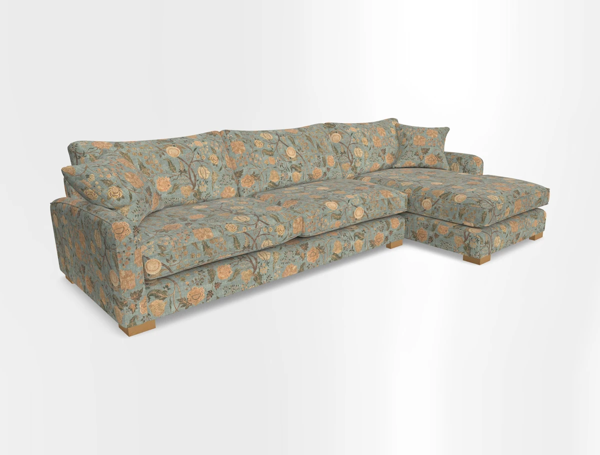 Brook Green chaise RHF in Two Tone Plain Biscuit
