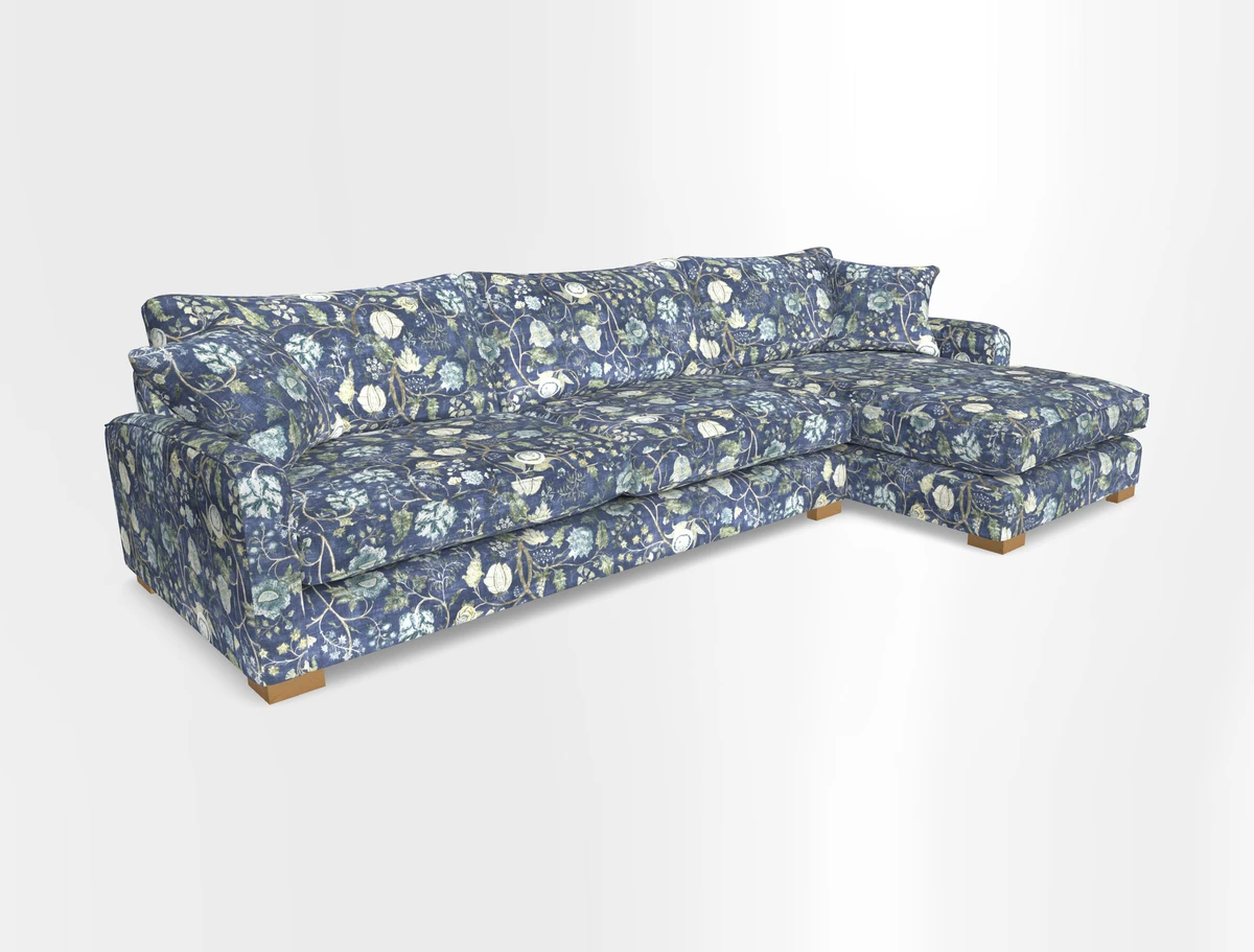 Brook Green chaise RHF in Two Tone Plain Biscuit