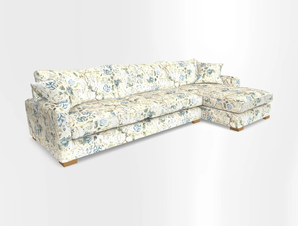 Brook Green chaise RHF in Two Tone Plain Biscuit