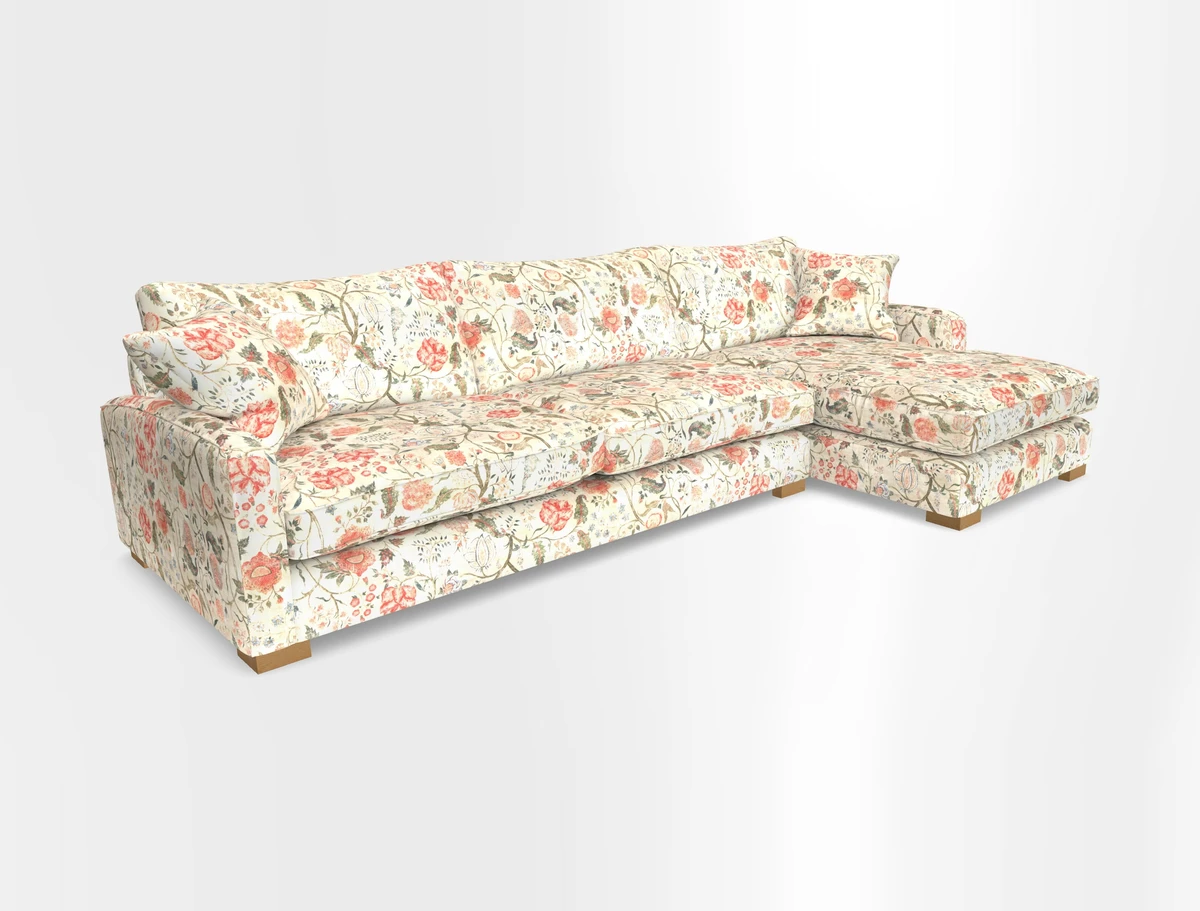 Brook Green chaise RHF in Two Tone Plain Biscuit