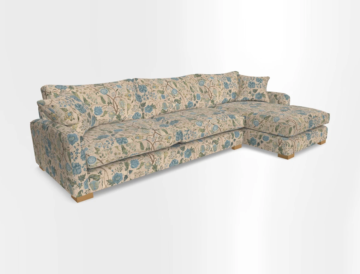 Brook Green chaise RHF in Two Tone Plain Biscuit