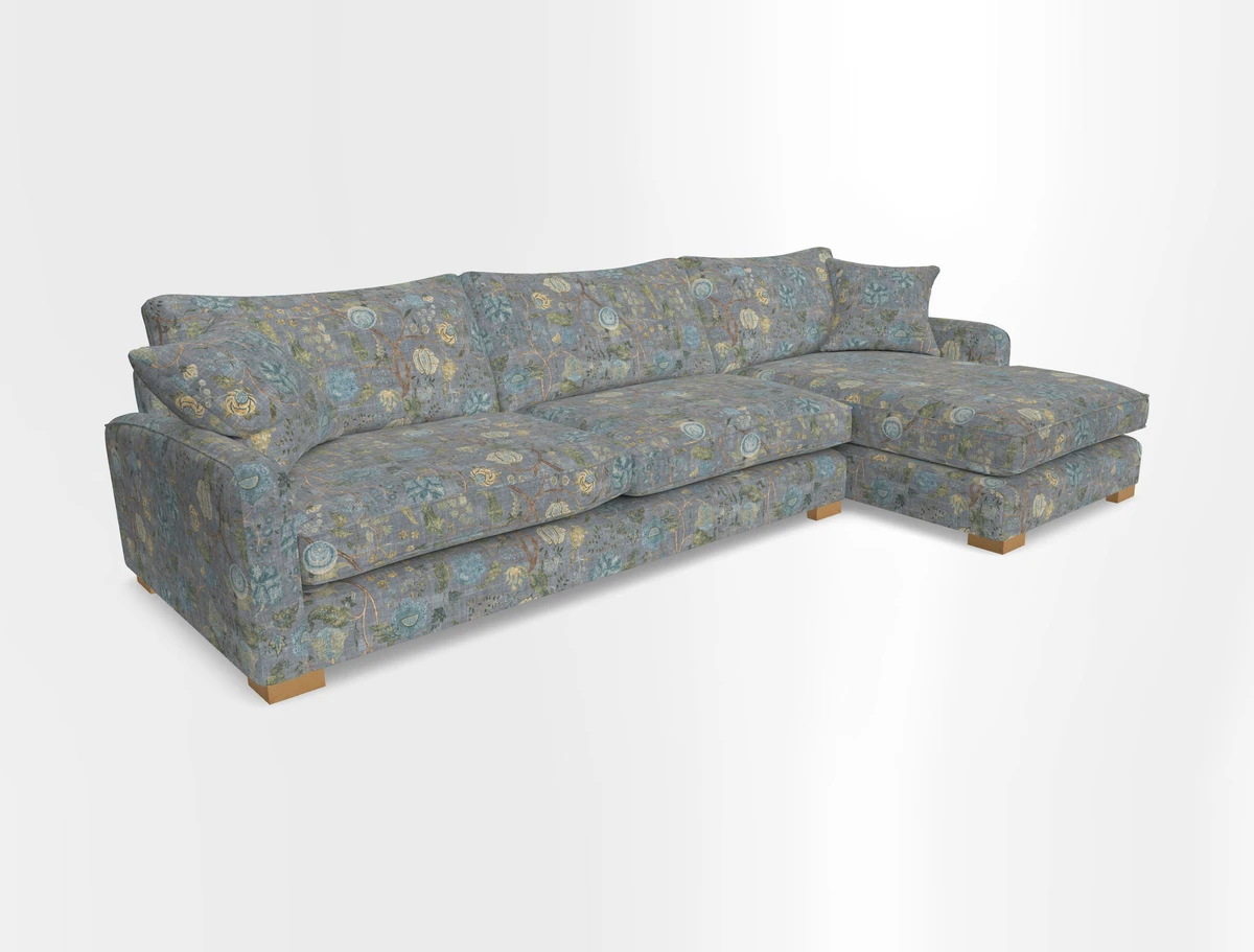 Brook Green chaise RHF in Two Tone Plain Biscuit