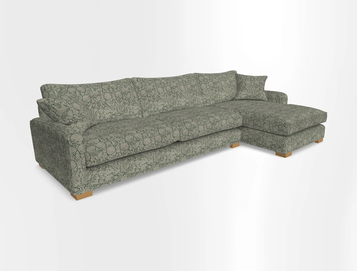 Brook Green chaise RHF in Two Tone Plain Biscuit