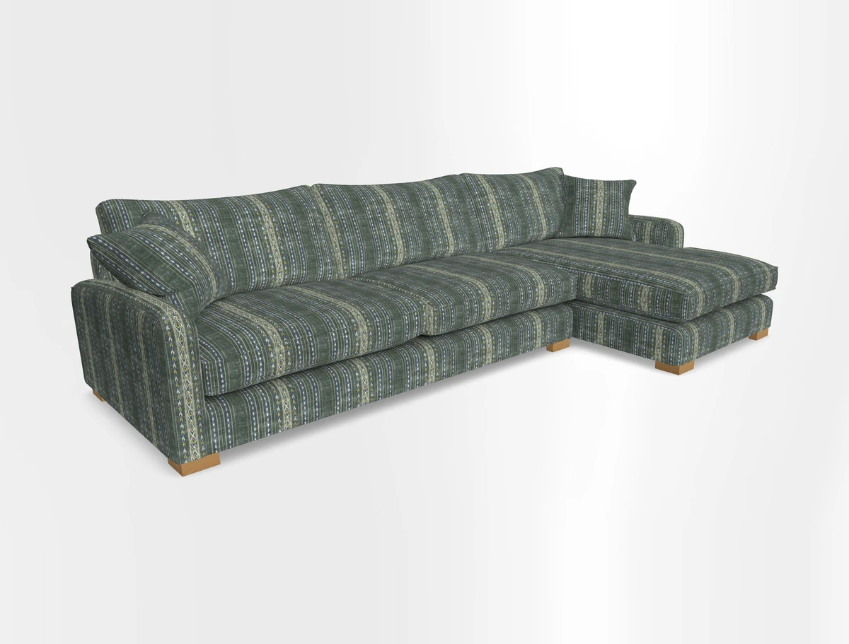 Brook Green chaise RHF in Two Tone Plain Biscuit