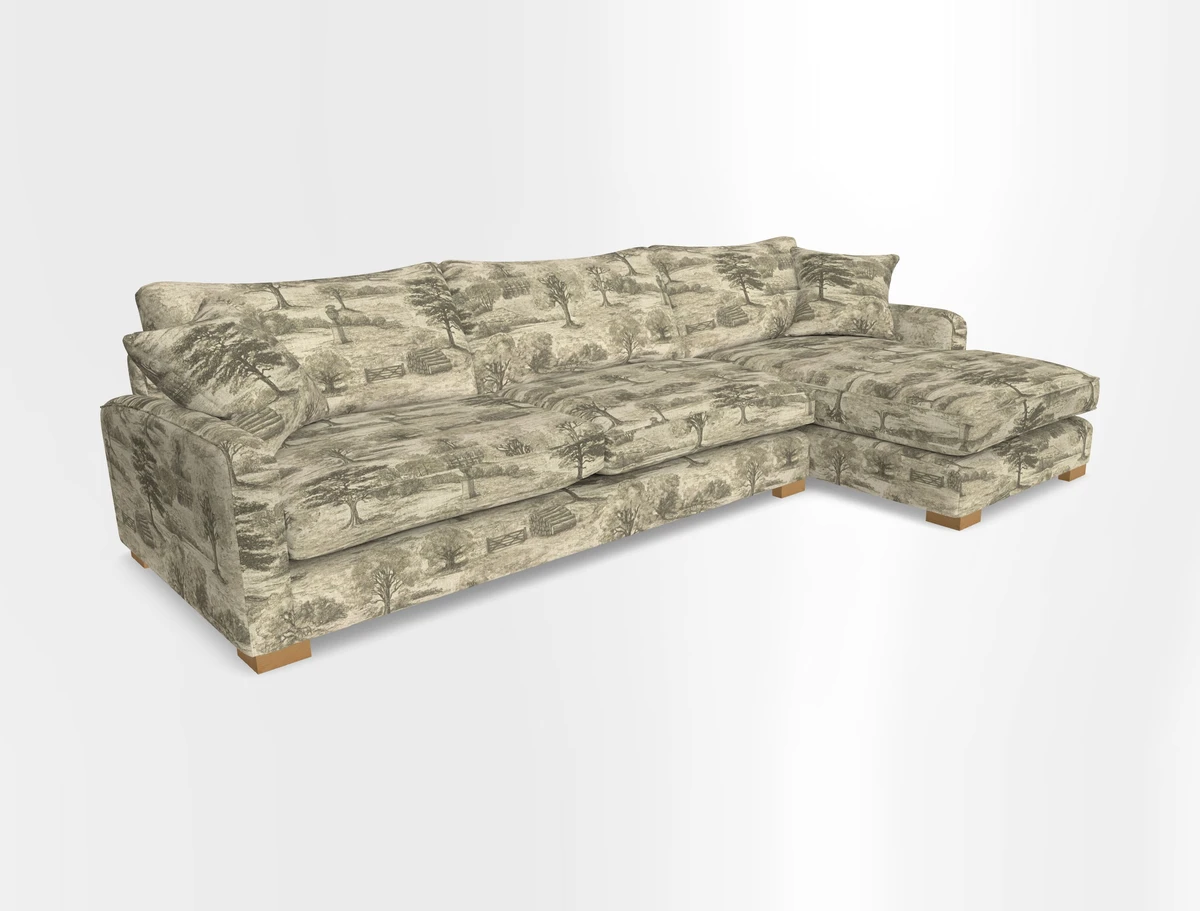 Brook Green chaise RHF in Two Tone Plain Biscuit