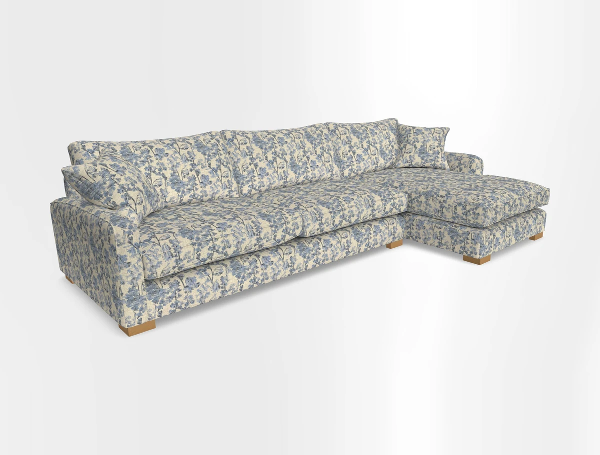 Brook Green chaise RHF in Two Tone Plain Biscuit