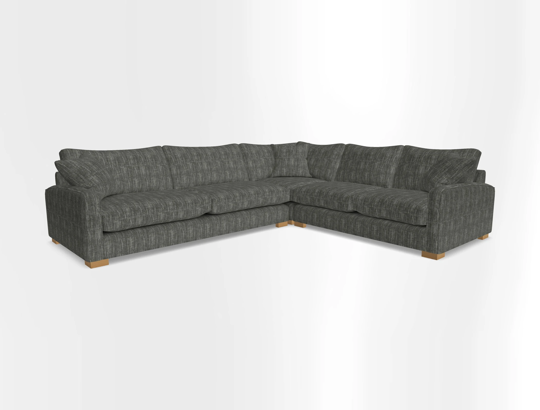 Brook Green large corner sofa LHF in Two Tone Plain Biscuit