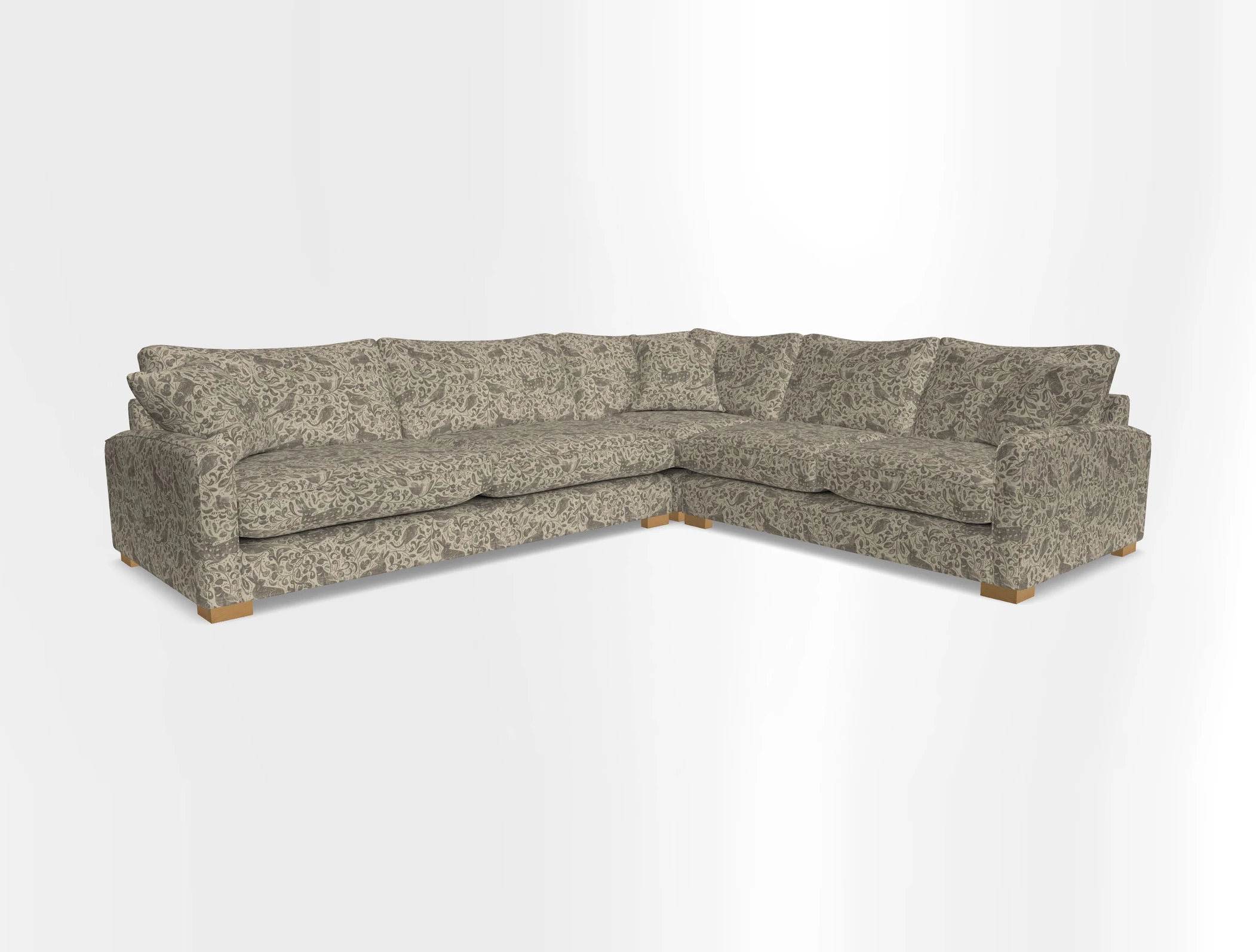 Brook Green large corner sofa LHF in Two Tone Plain Biscuit