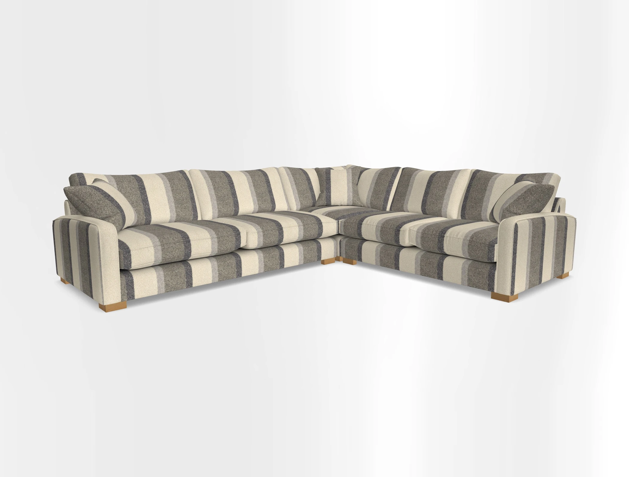 Brook Green large corner sofa LHF in Two Tone Plain Biscuit