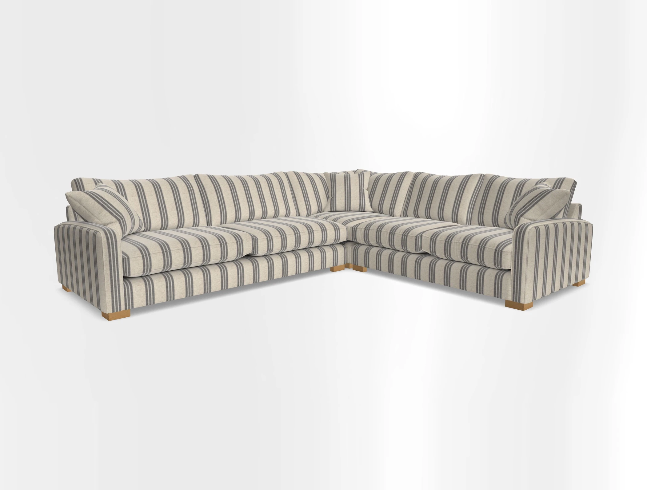 Brook Green large corner sofa LHF in Two Tone Plain Biscuit