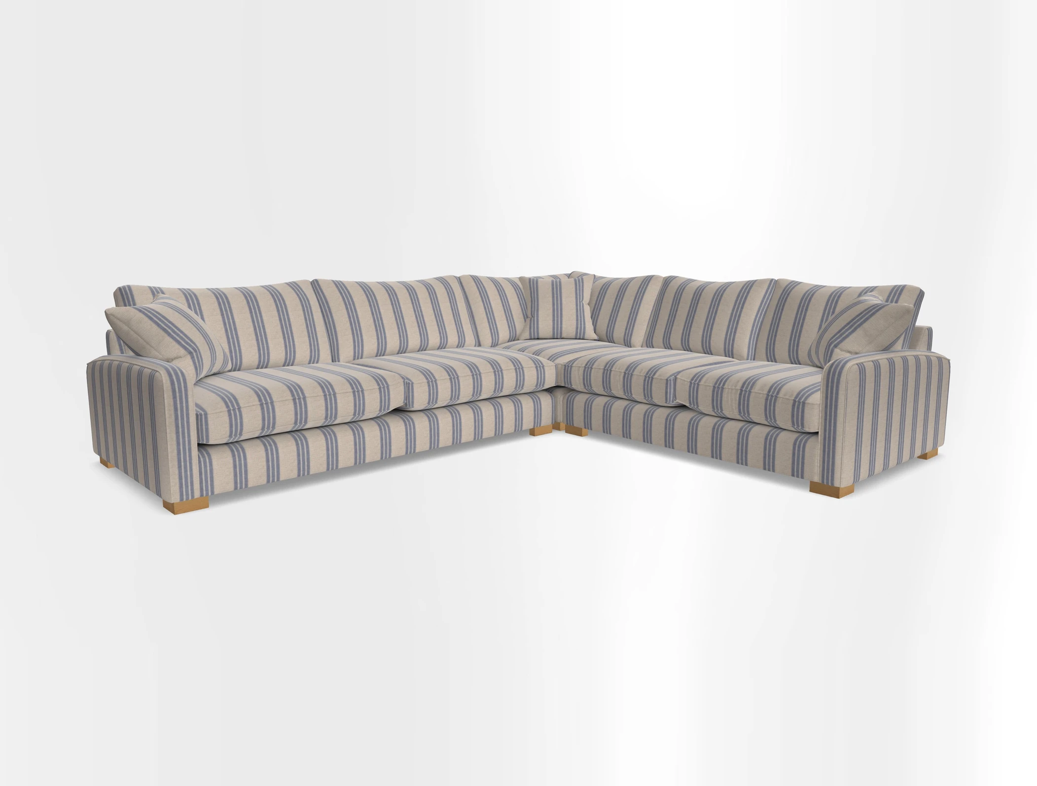 Brook Green large corner sofa LHF in Two Tone Plain Biscuit