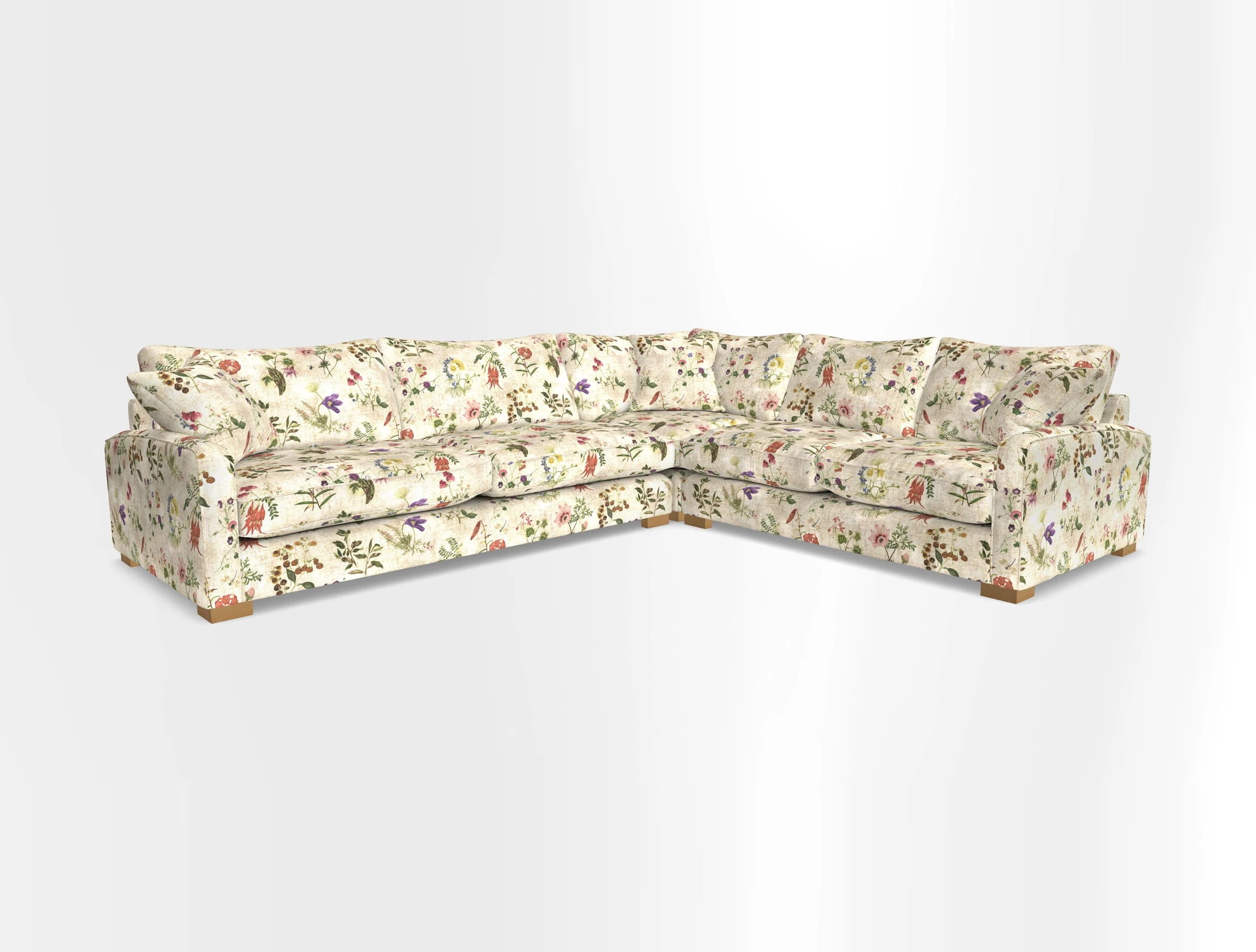 Brook Green large corner sofa LHF in Two Tone Plain Biscuit