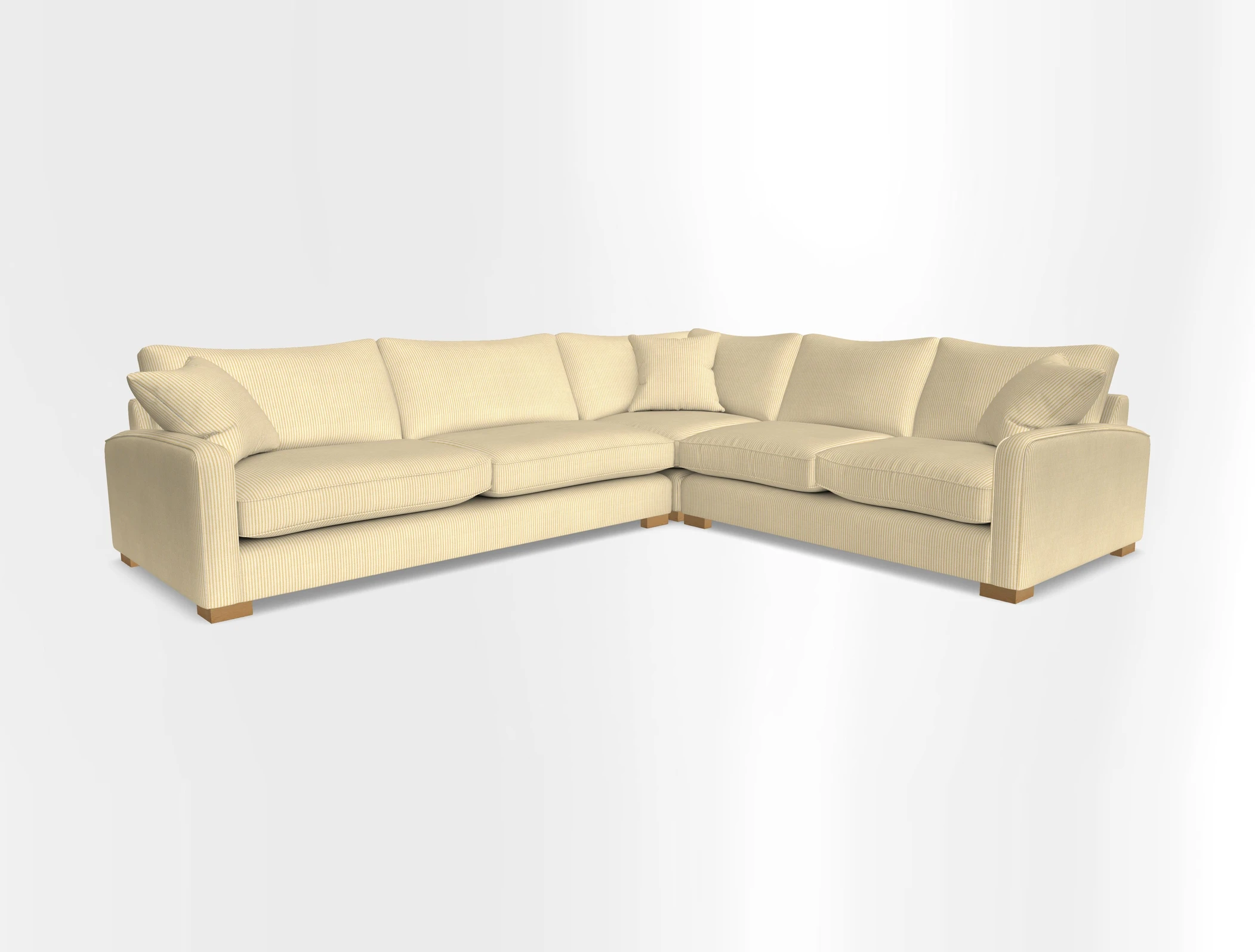 Brook Green large corner sofa LHF in Two Tone Plain Biscuit