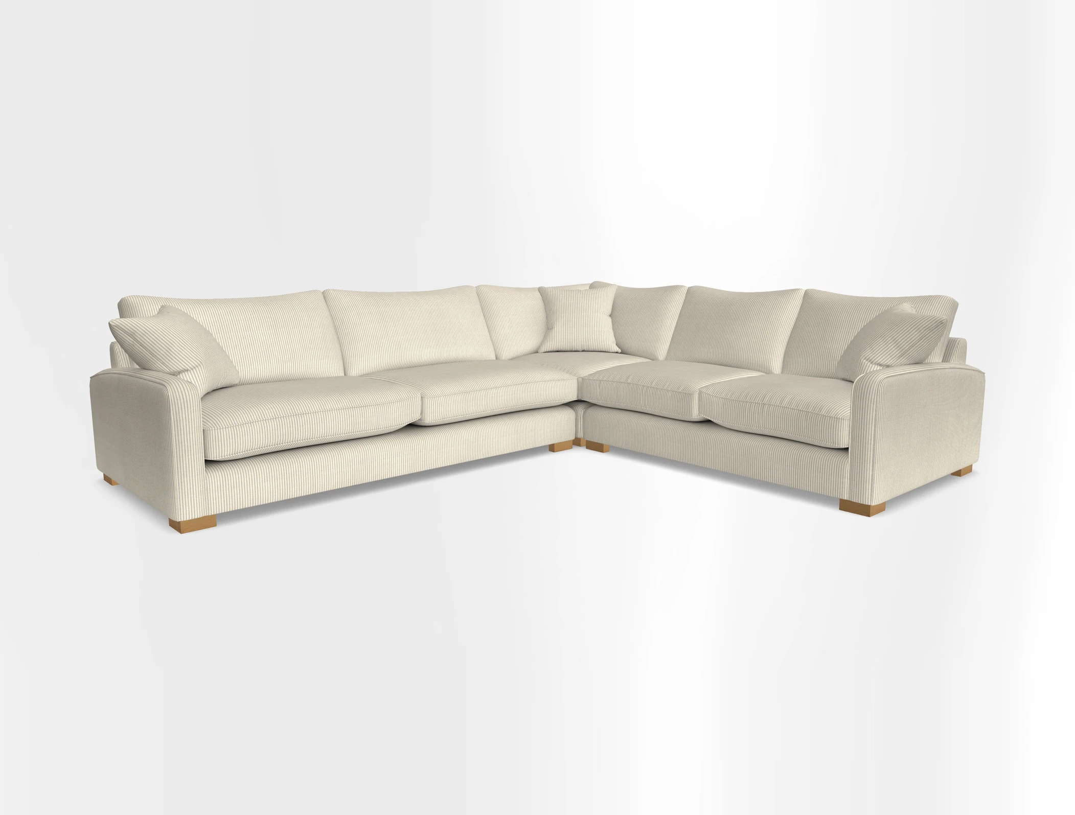 Brook Green large corner sofa LHF in Two Tone Plain Biscuit
