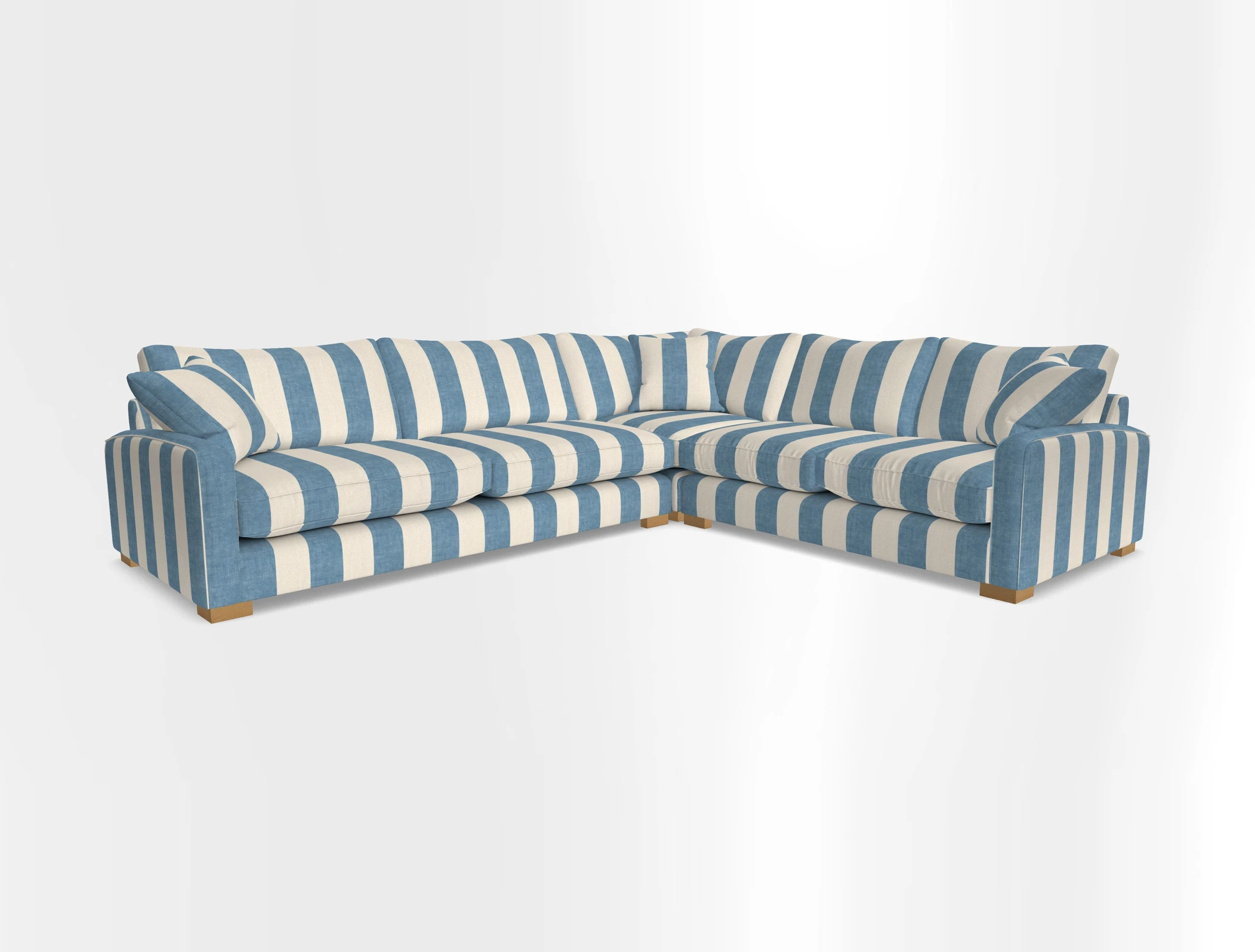 Brook Green large corner sofa LHF in Two Tone Plain Biscuit