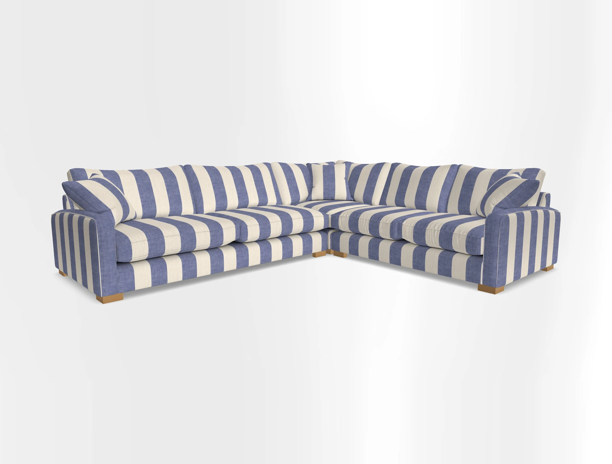 Brook Green large corner sofa LHF in Two Tone Plain Biscuit