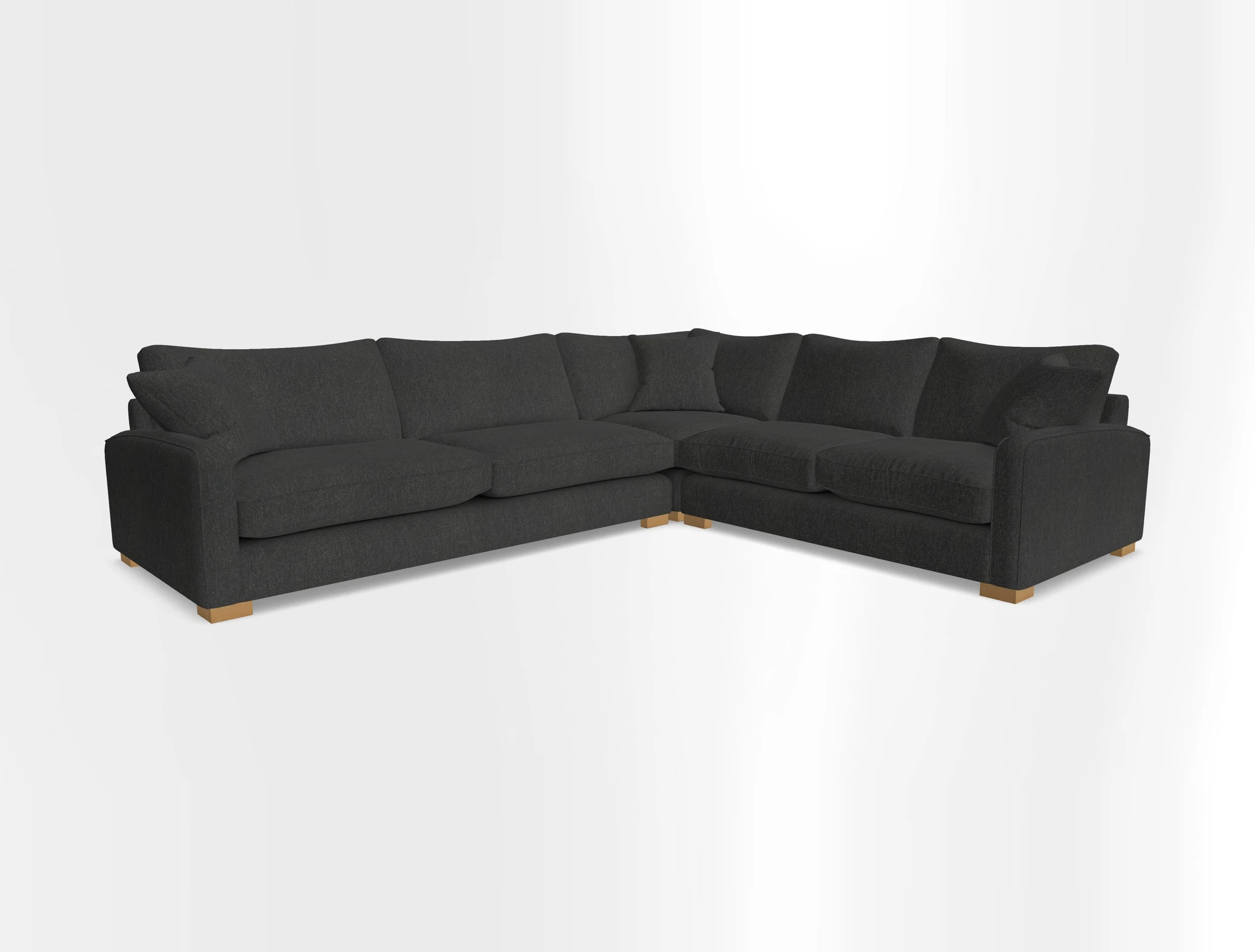 Brook Green large corner sofa LHF in Two Tone Plain Biscuit