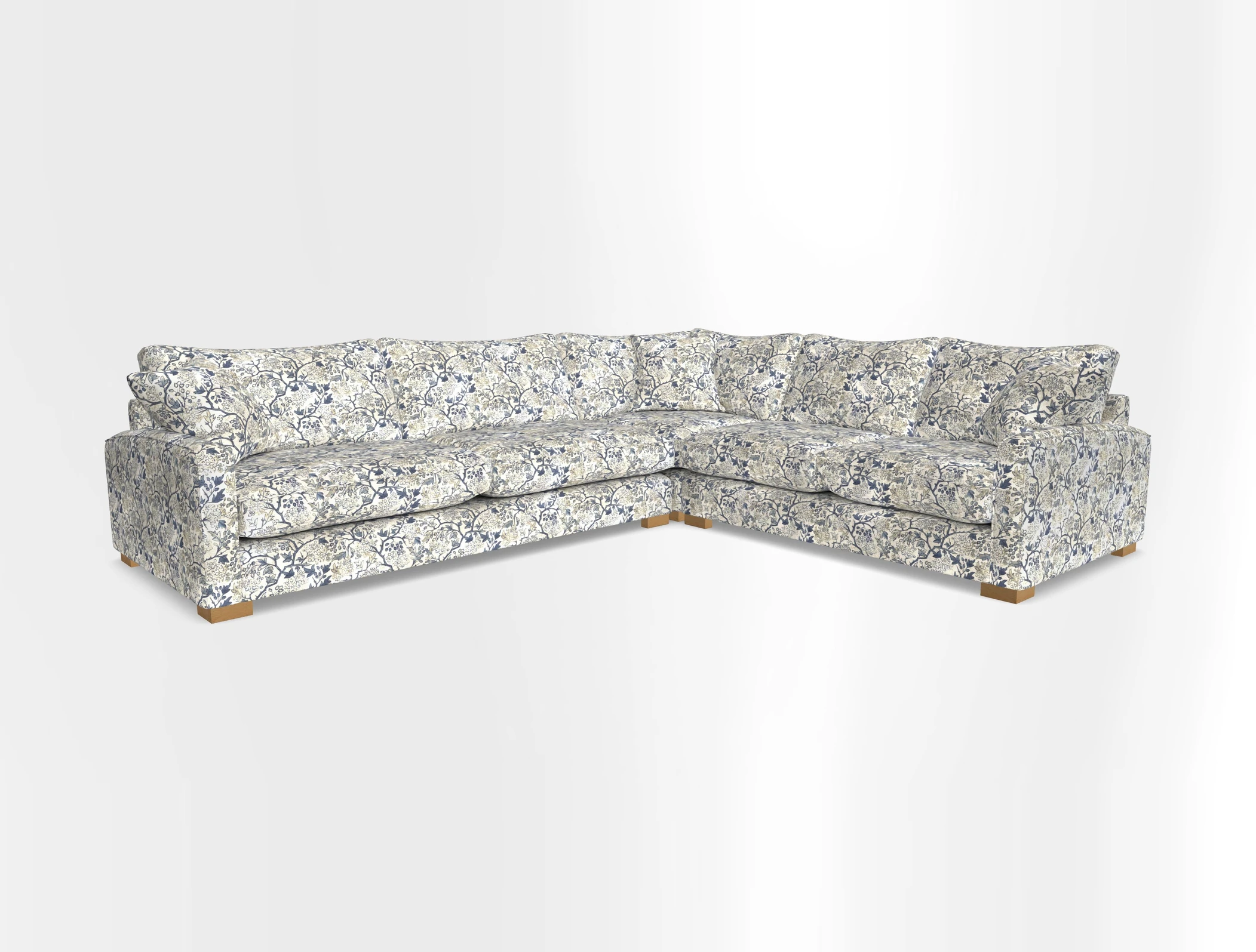 Brook Green large corner sofa LHF in Two Tone Plain Biscuit