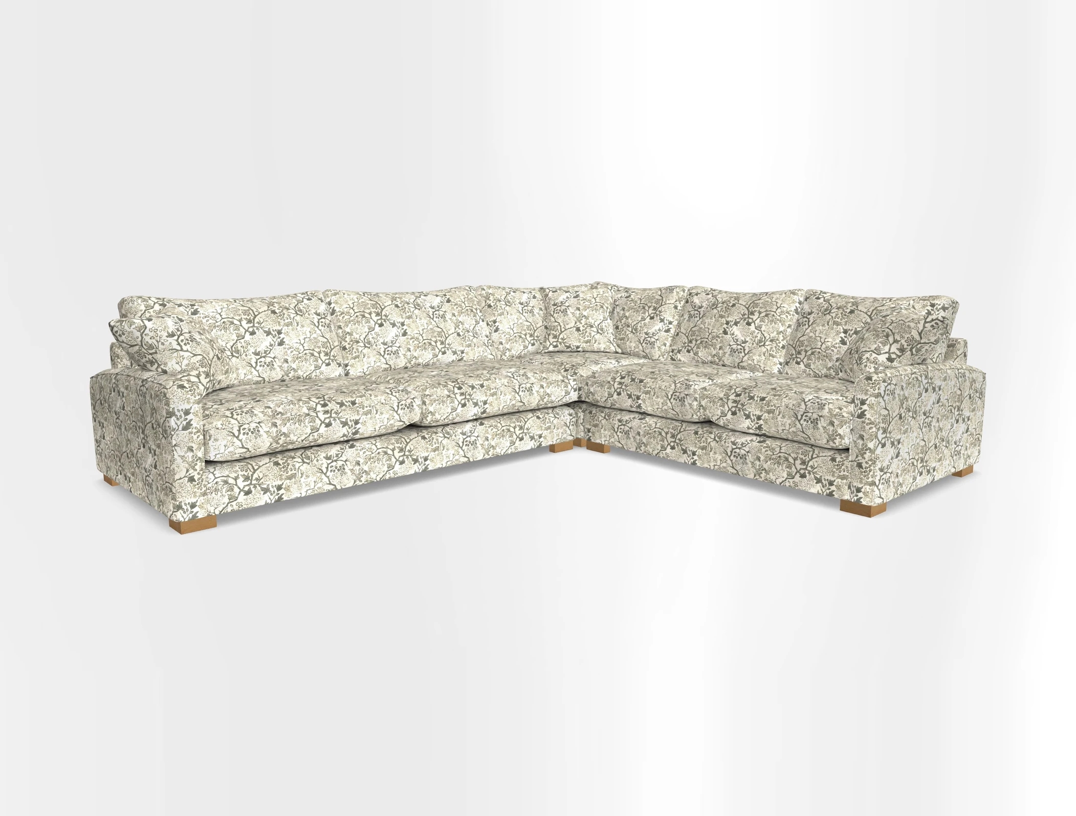 Brook Green large corner sofa LHF in Two Tone Plain Biscuit